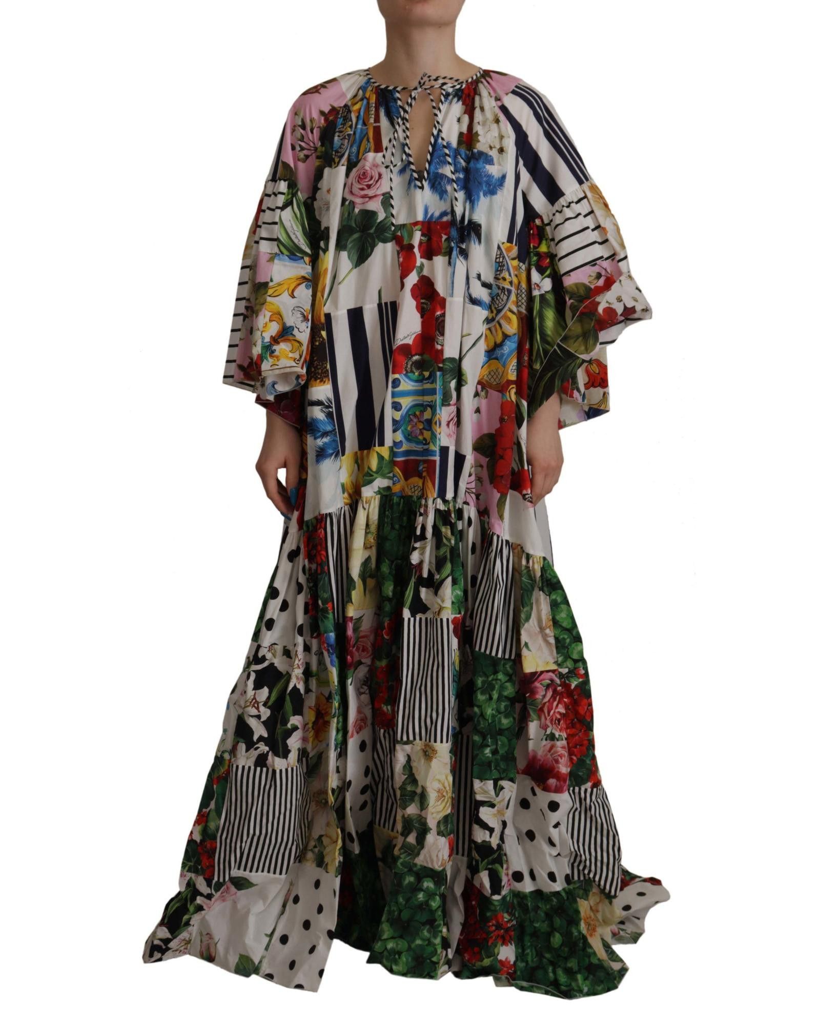 image of Dolce Gabbana Patchwork Maxi Floral Dress, Women's (Size XS)