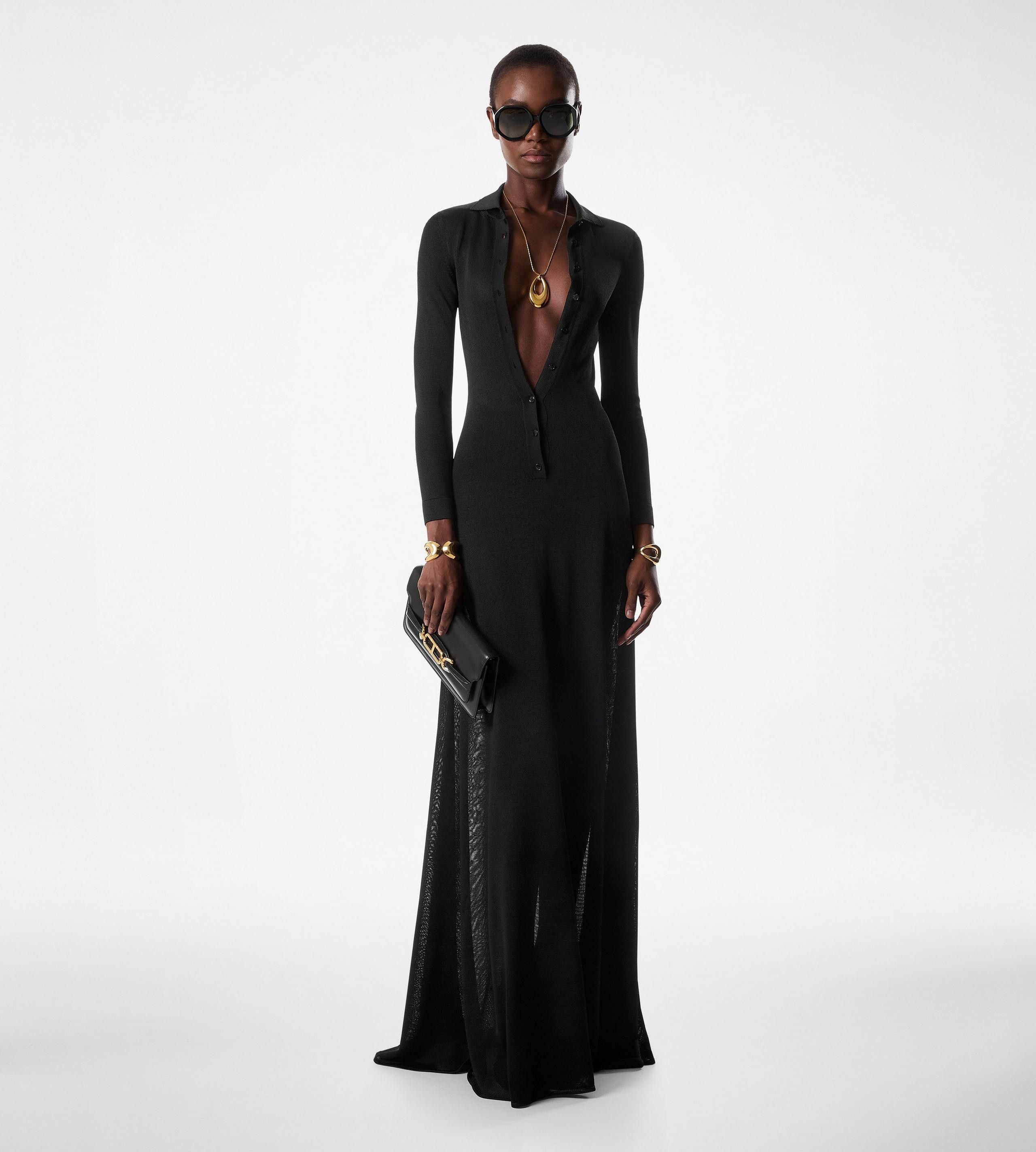 Tom Ford o1w1db10525 ACK508 Polo Maxi Dress in Black Size S / US 4 / IT 40 - 2 Thumbnail