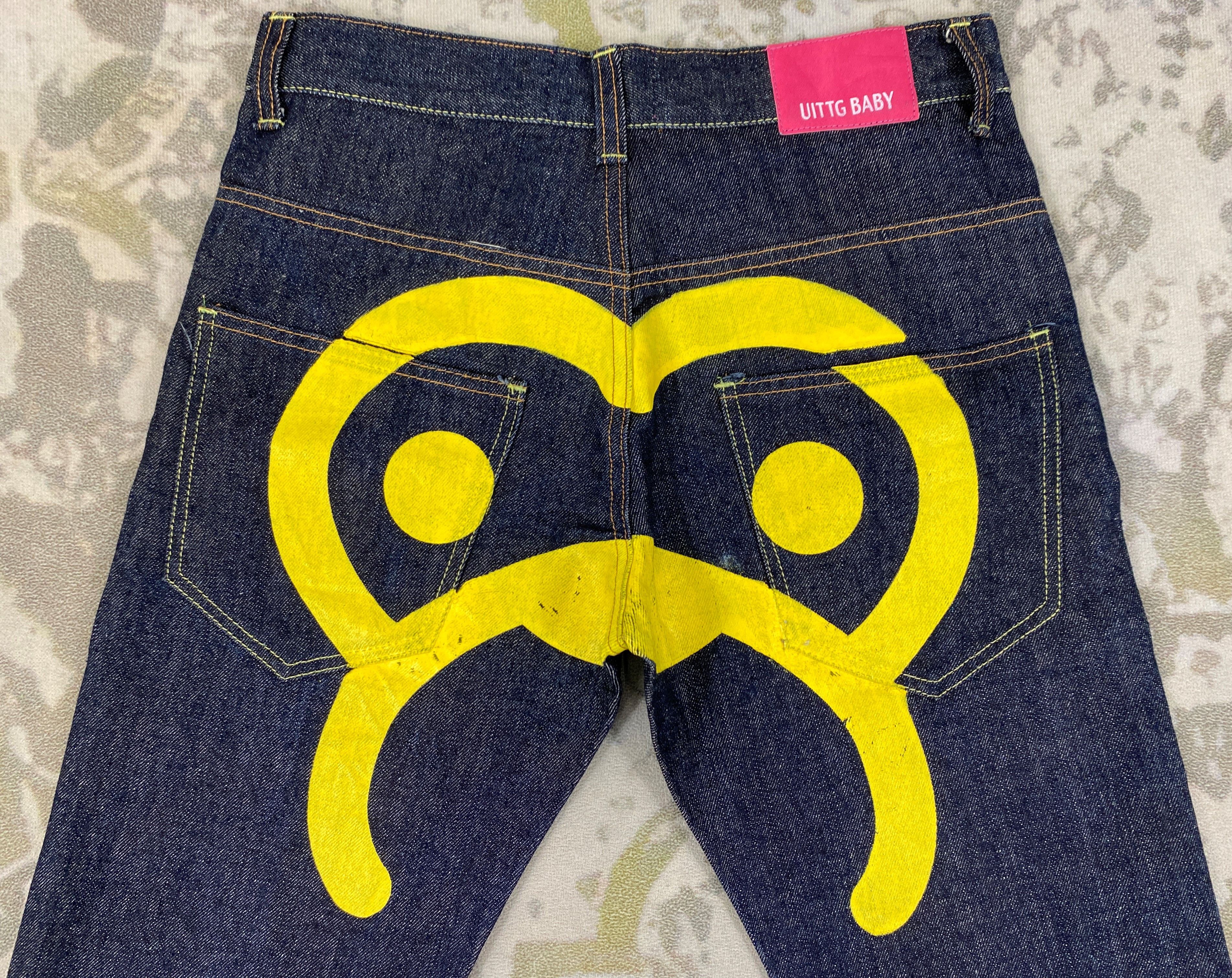 If Six Was Nine Japanese Brand Printed Uittg Baby Denim 30x32 -JN051 Size US 30 / EU 46 - 4 Thumbnail