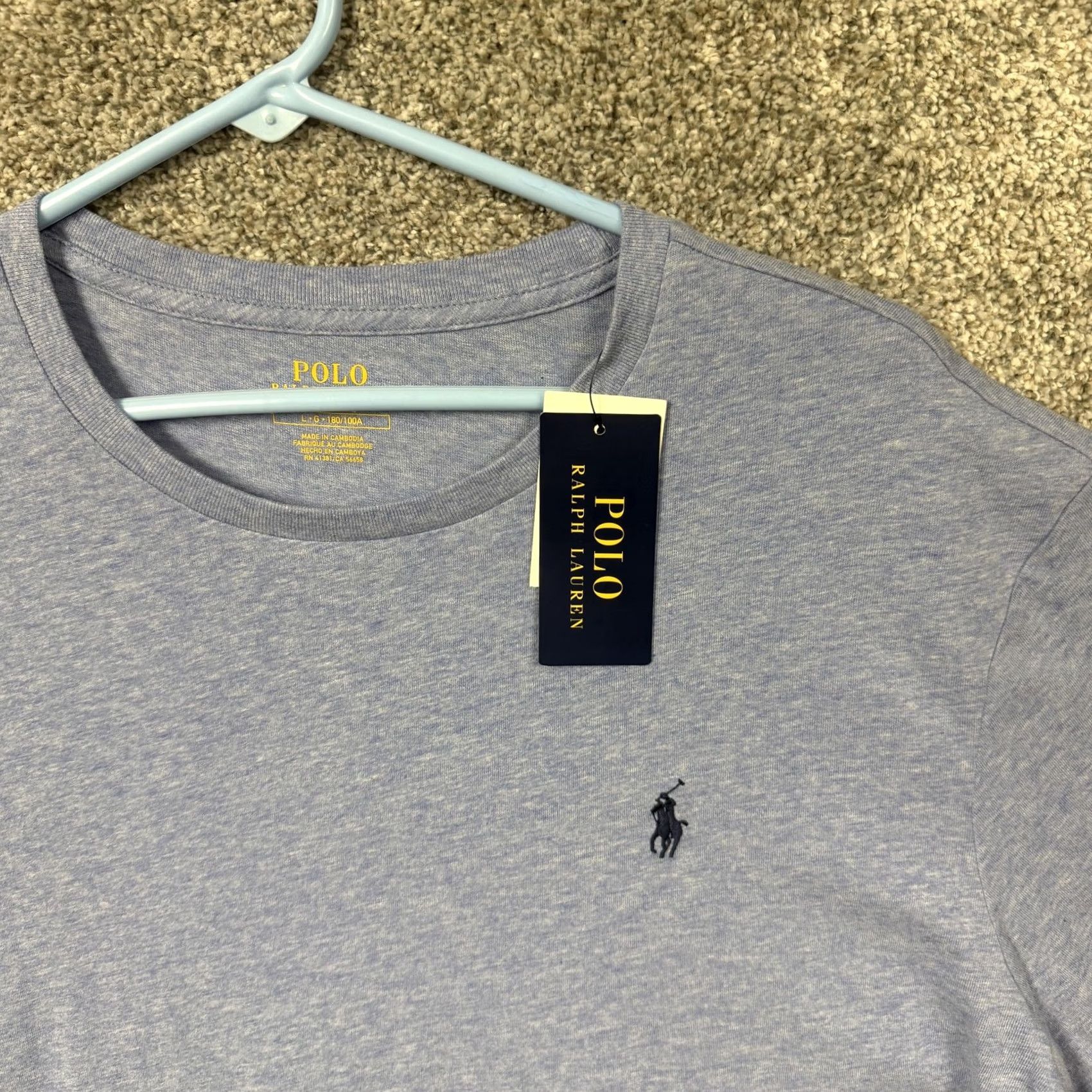 Polo Ralph Lauren Polo Ralph Lauren T-Shirt Men L Blue Crew Neck Short Sleeve Solid Logo Embroidered Vintage No Size US L / EU 52-54 / 3 - 2 Thumbnail