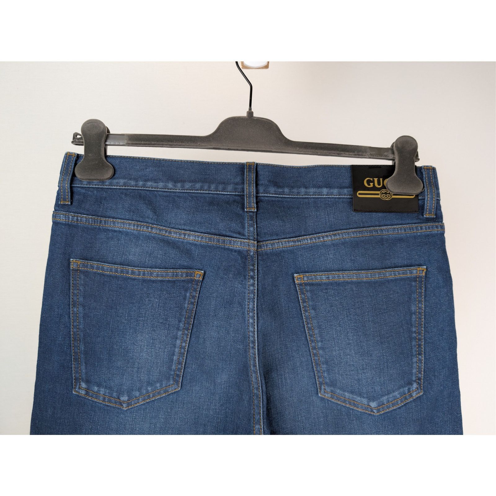 Gucci o1rshd1 Tapered Pant 5 Pocket Washed Stretch Denim Jean Size US 33 - 11 Thumbnail
