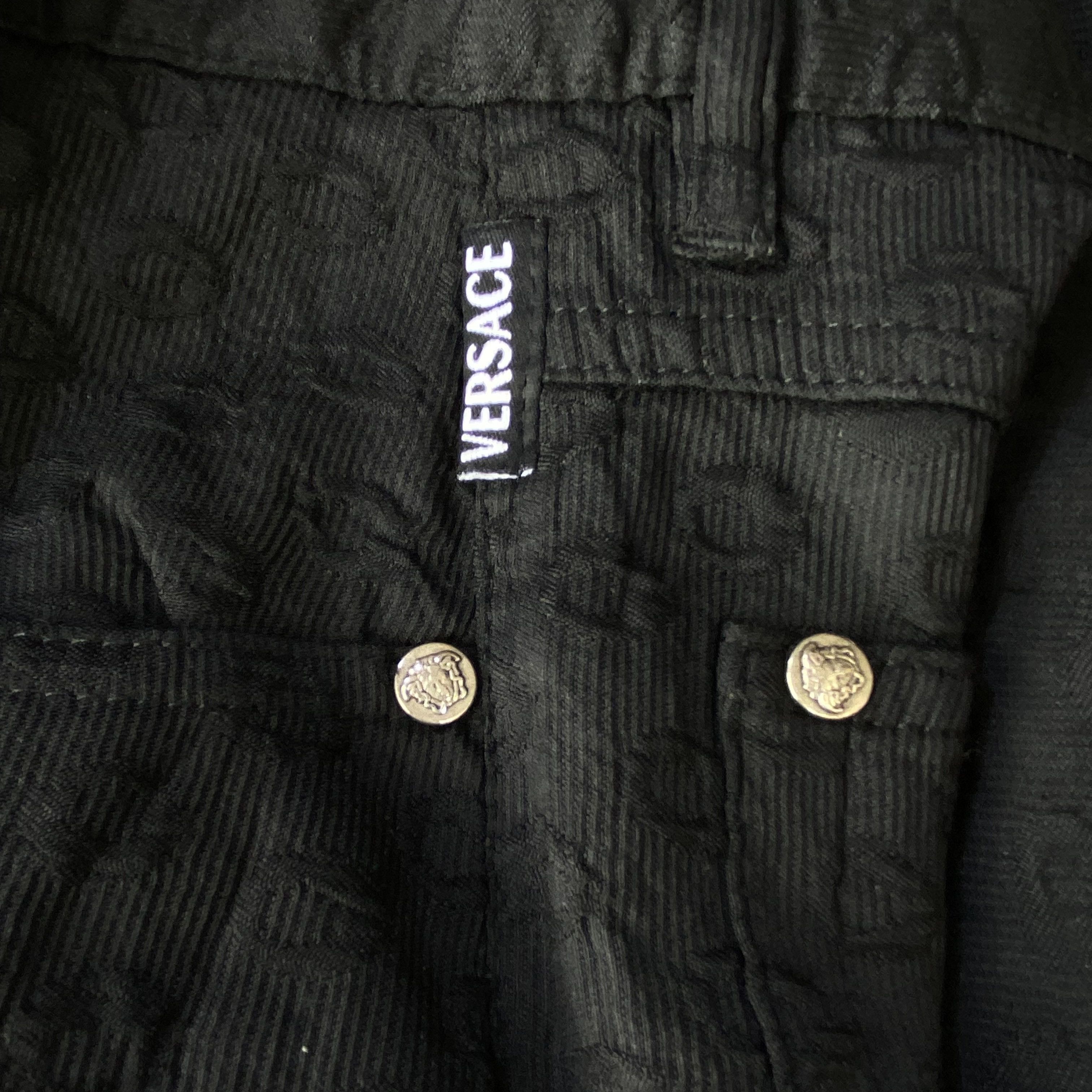 Versace Jeans Couture × Vintage VERSACE JEANS COUTURE Vintage Black Embossed Textured Jeans Size 26" / US 2 / IT 38 - 6 Thumbnail