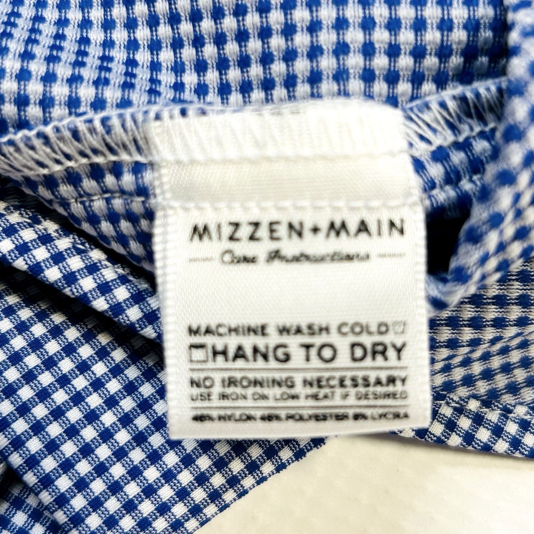 Mizzen+Main Mizzen+Main Button-Up Shirt Blue Slim Check Long Sleeve Casual Business Travel Formal Workwear Spinnaker Collection Mens Regular Size M Size US M / EU 48-50 / 2 - 5 Thumbnail