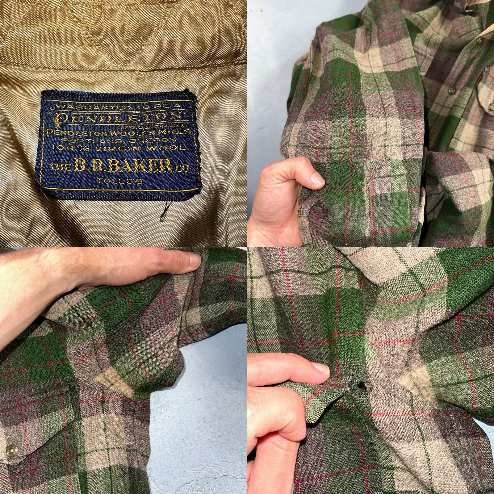 Pendleton Vintage Pendleton Wool Plaid Shirt Men M 1950s Camp Casual Fall Winter Green Size US M / EU 48-50 / 2 - 8 Thumbnail