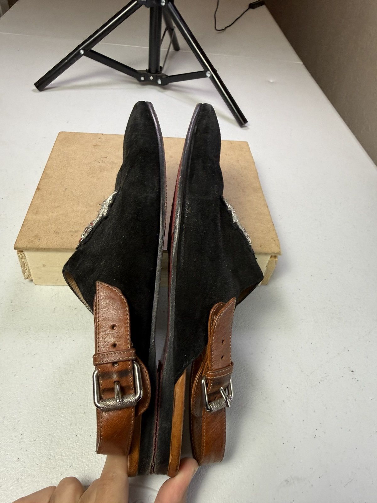 Christian Louboutin Christian Louboutin Black Suede, Leather Mule Slingback 41 Size US 8 / EU 41 - 10 Thumbnail