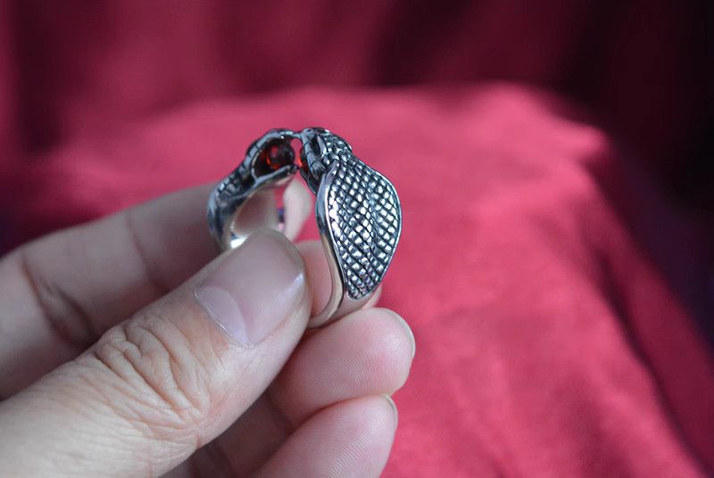 Jewelry Snake Jewelry Rings Open Size Chrome Ring (Size 7-13) Size ONE SIZE - 4 Thumbnail