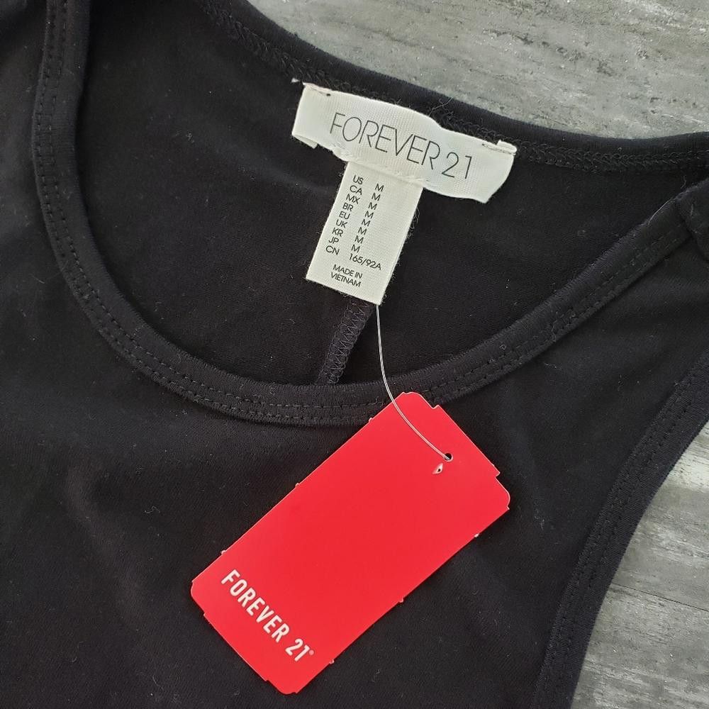 Forever 21 Black Basic F21 Racerback Mini Size M / US 6-8 / IT 42-44 - 3 Thumbnail