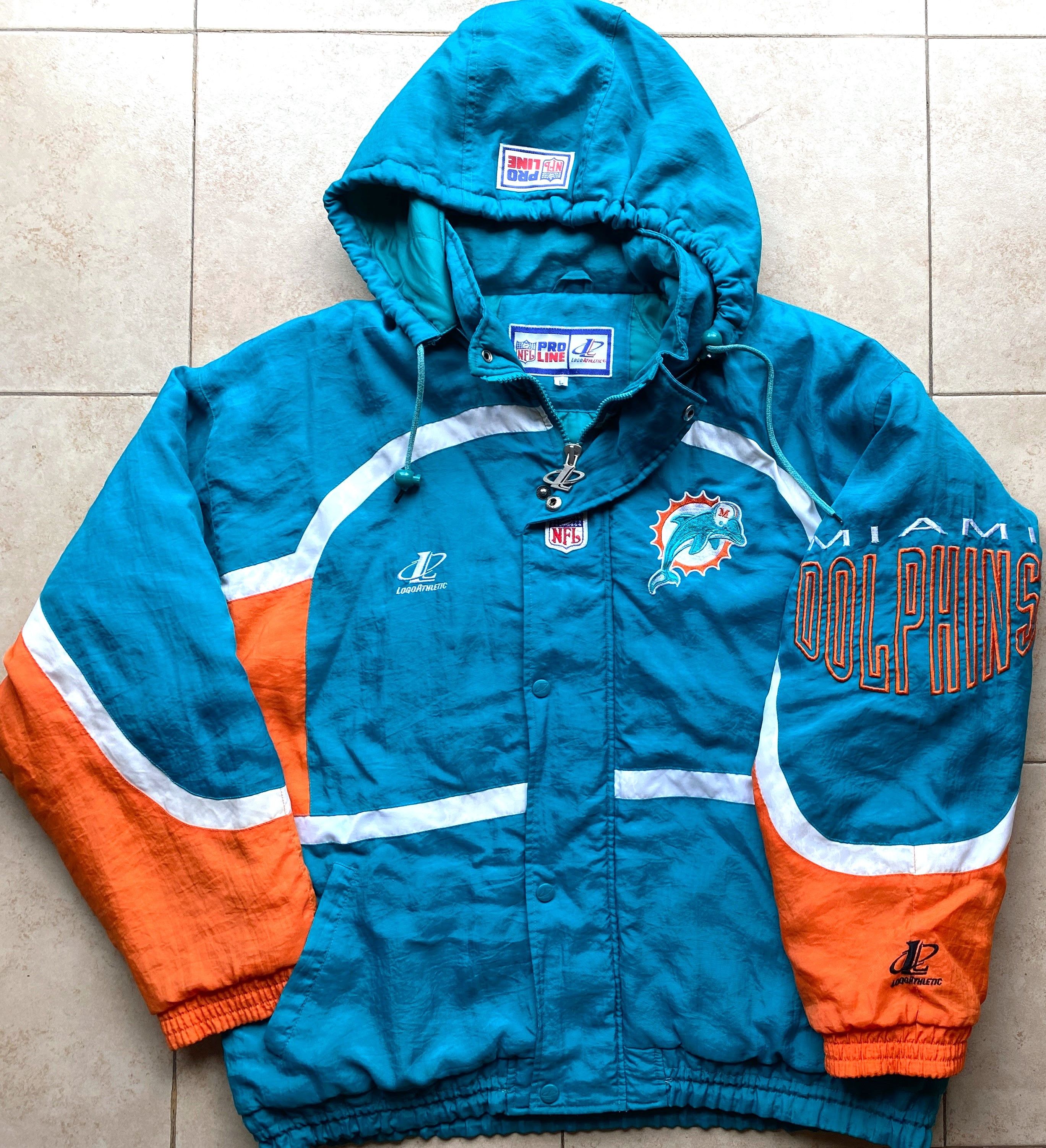 Starter Miami Dolphins 90s LOGO ATHLETIC puffer L teal NFL vtg Size US L / EU 52-54 / 3 - 3 Thumbnail
