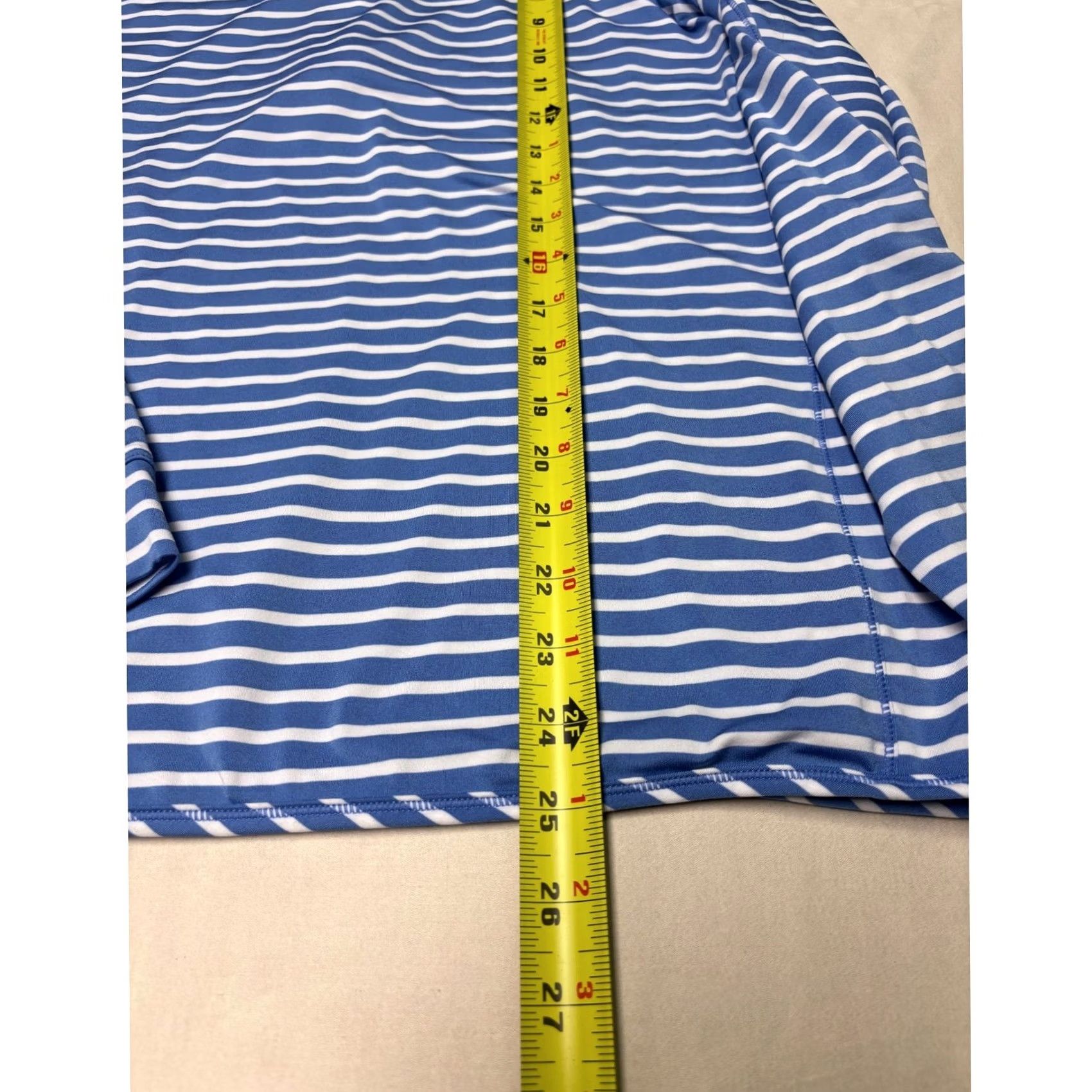 Vineyard Vines Vineyard Vines Sankaty Womens M Blue White Striped Quarter Zip Pullover Size M / US 6-8 / IT 42-44 - 6 Thumbnail