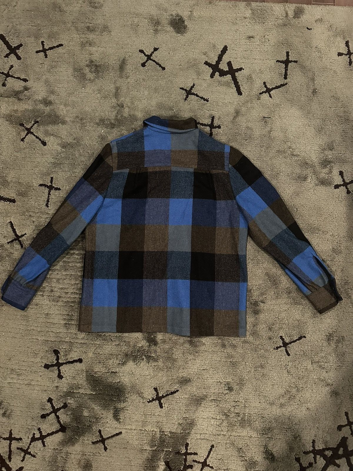 Pendleton × Vintage Vintage 40s 50s Pendleton 49er Jacket Wool Blue Black Plaid Size US L / EU 52-54 / 3 - 2 Thumbnail