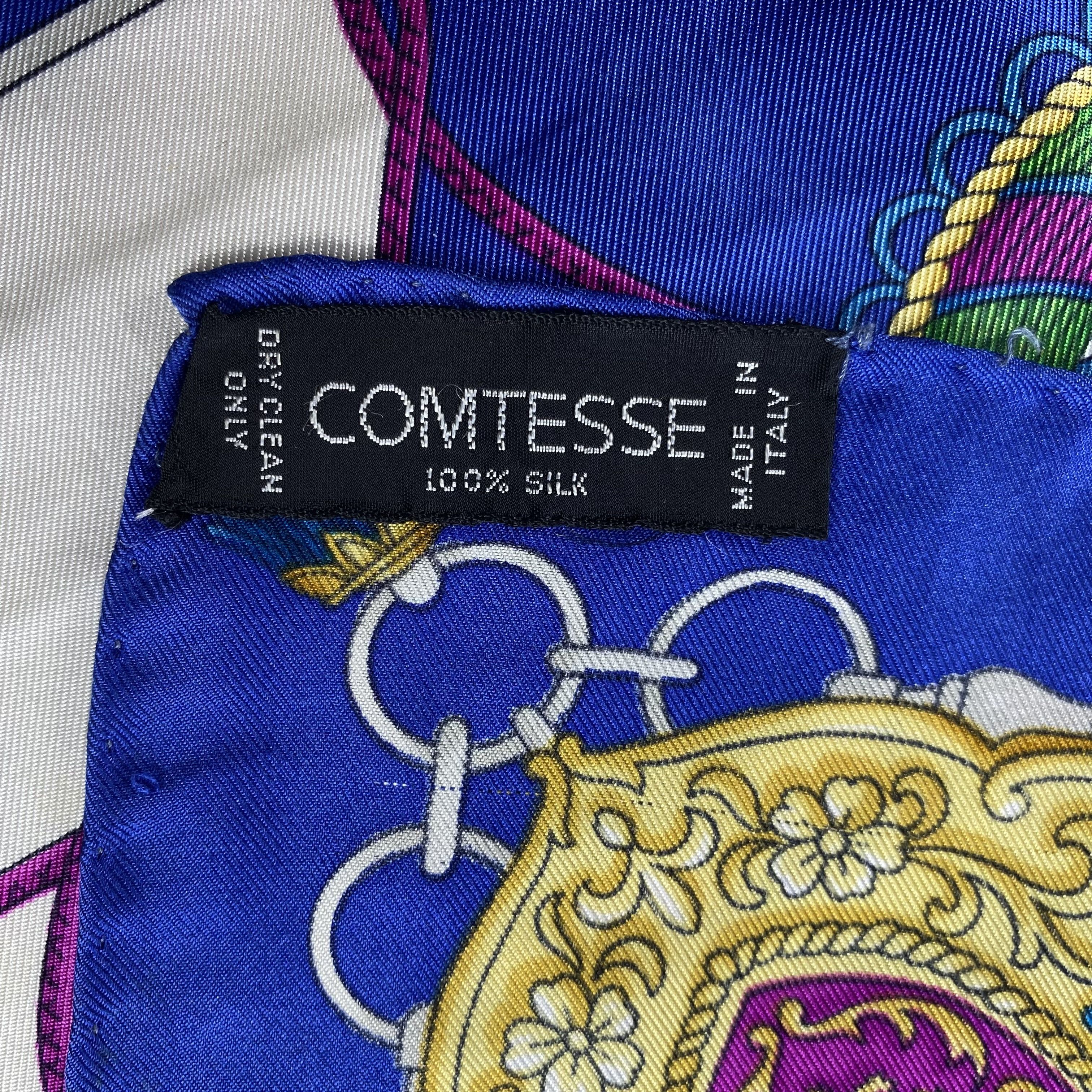 Vintage Vintage Italian Comtesse Silk Scarf SS038 Size ONE SIZE - 12 Thumbnail