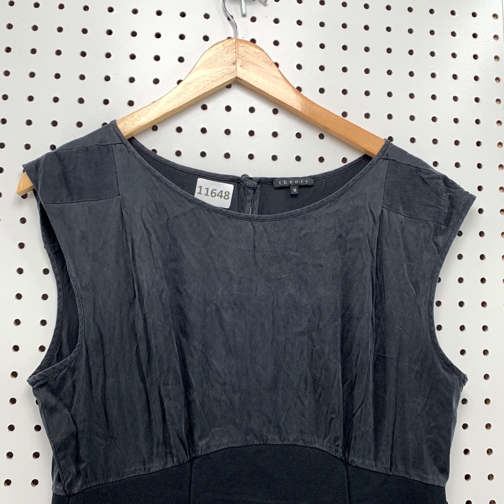 Theory Theory Dart Mini Dress Black Size 12 Womens Fit & Flare Sleeveless Round Neck Size XL / US 12-14 / IT 48-50 - 6 Thumbnail
