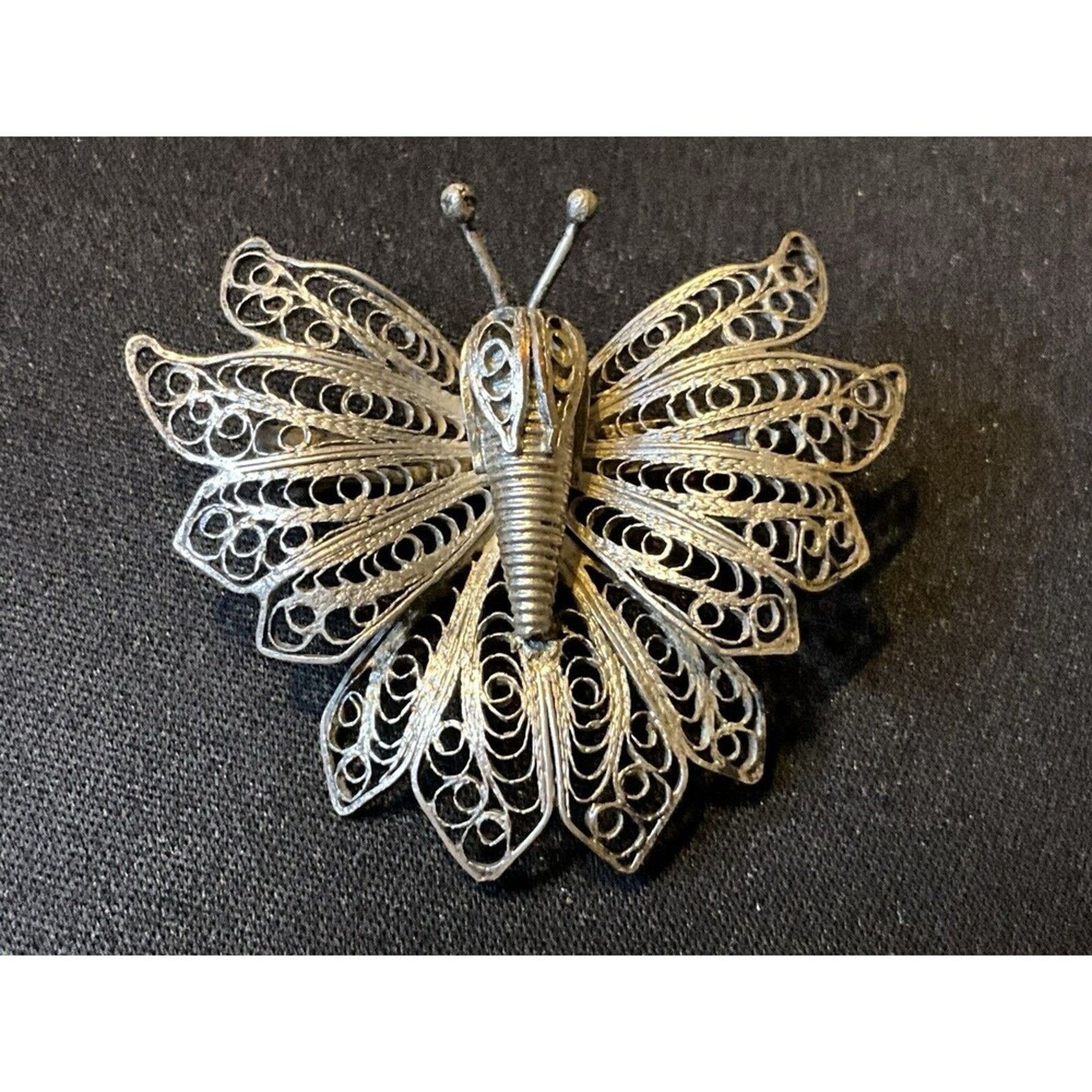 Other 925 Tested Sterling Silver Vintage Butterly C Clasp Brooch Size ONE SIZE - 1 Thumbnail