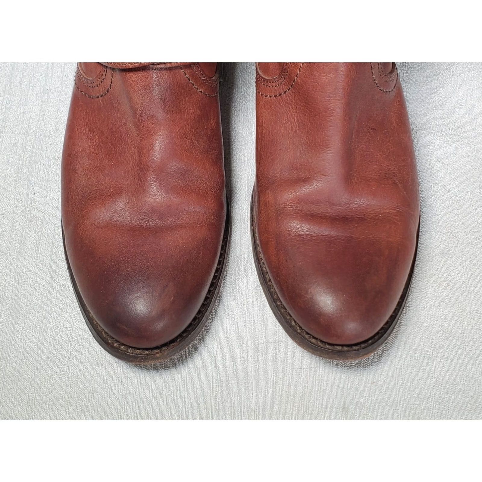 Frye FRYE Jayden Cross Engineer Boots Mahogany Leather Pull On Ankle Women's US 7 B Boots Womens Size US 7 / IT 37 - 7 Thumbnail