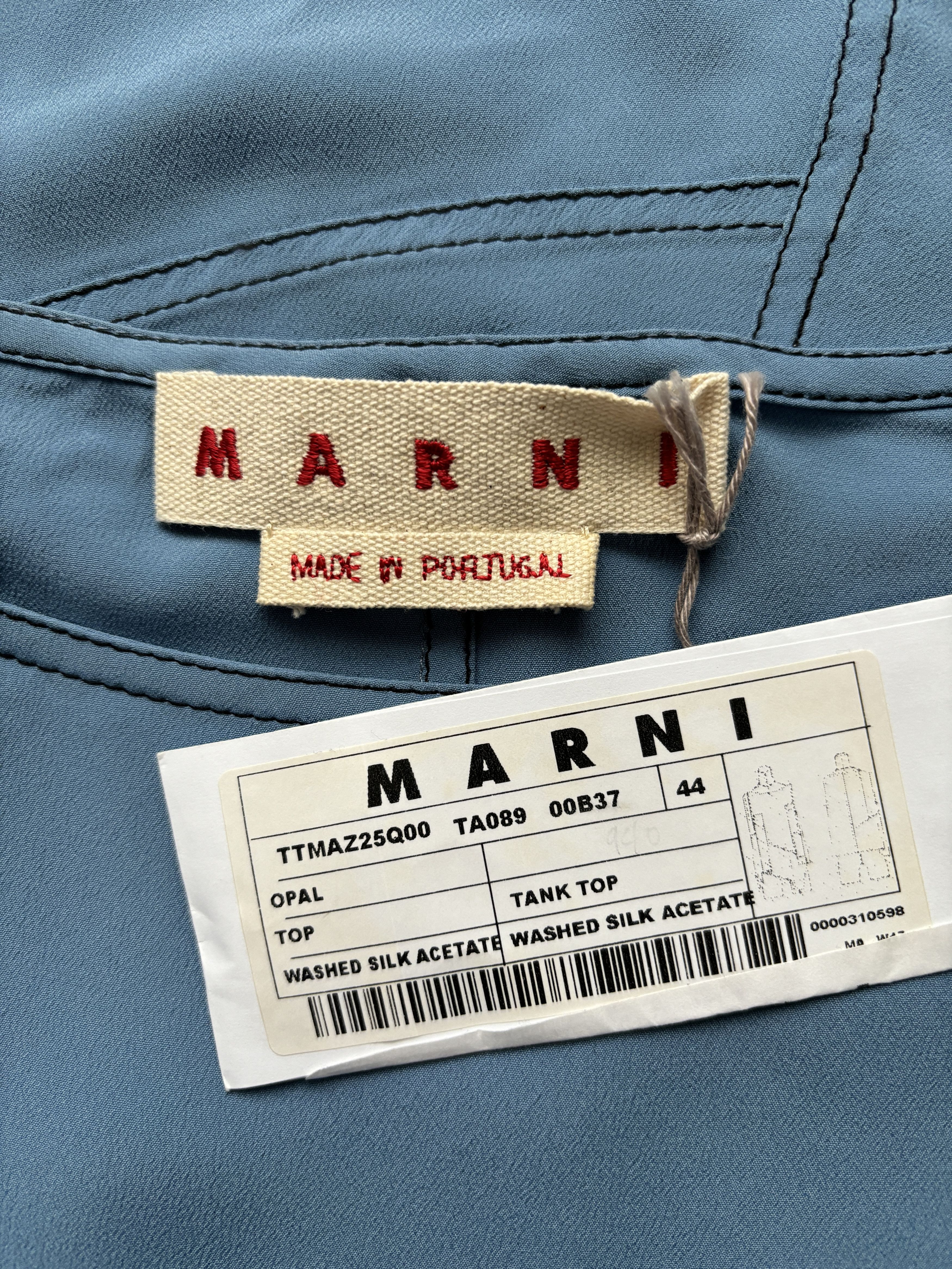 Marni ⚡️QUICK SALE⚡️Marni Blue Silk Asymmetric Tank Top Size M / US 6-8 / IT 42-44 - 4 Thumbnail