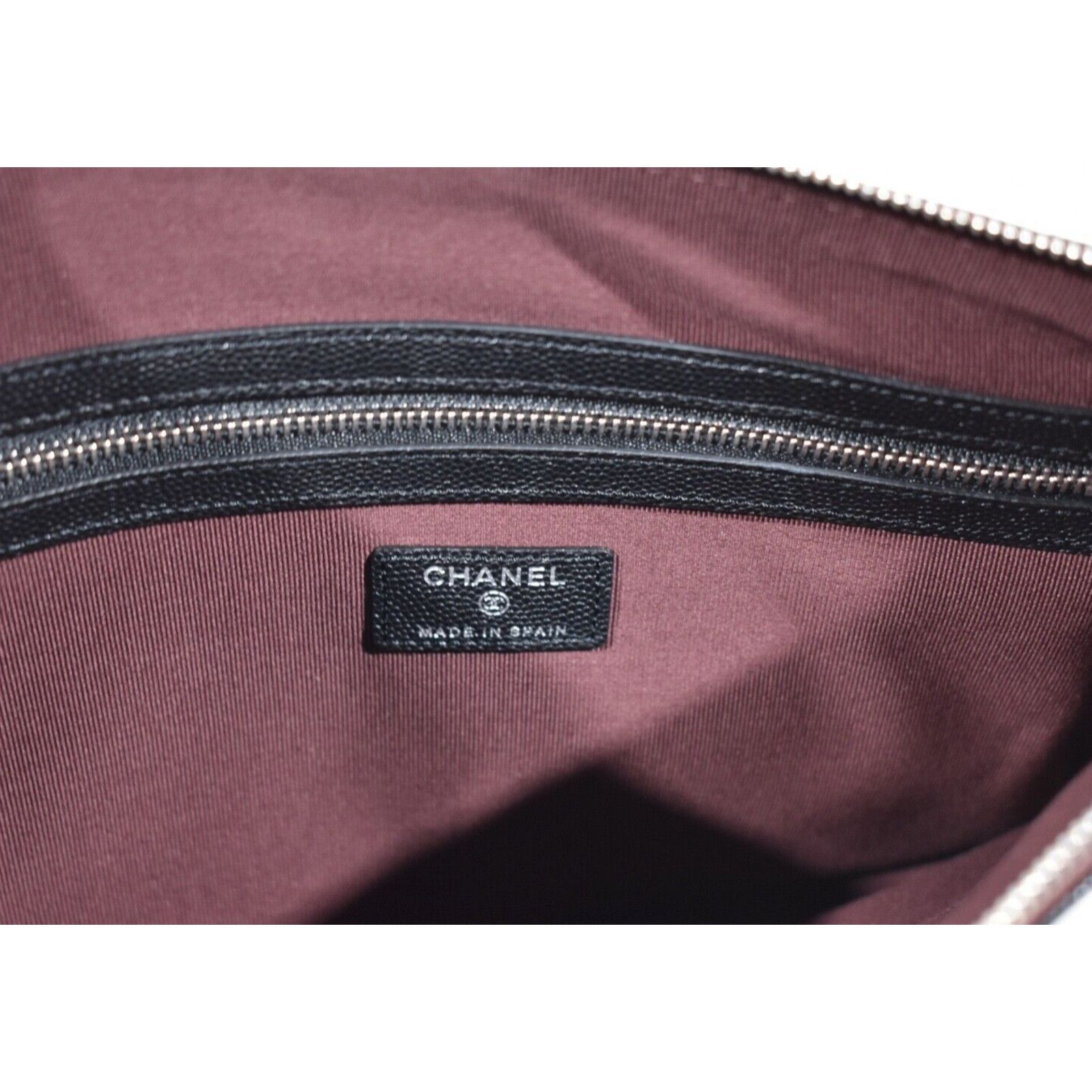 Chanel Classic Quilted CC Zipper Pouch O Case Medium Bag