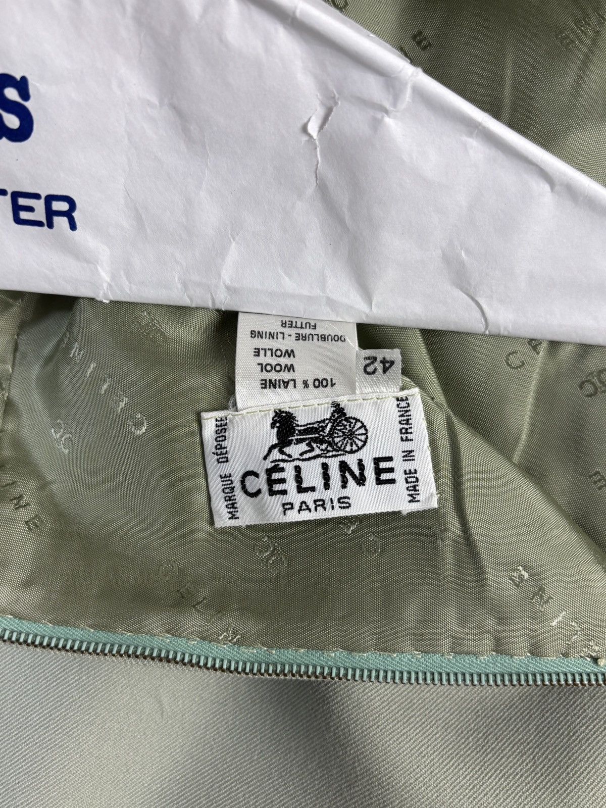 Celine × Vintage 1970s Celine Skirt Vintage Wool Maxi Pistachio Horsebit Gold Size 28" / US 6 / IT 42 - 5 Thumbnail