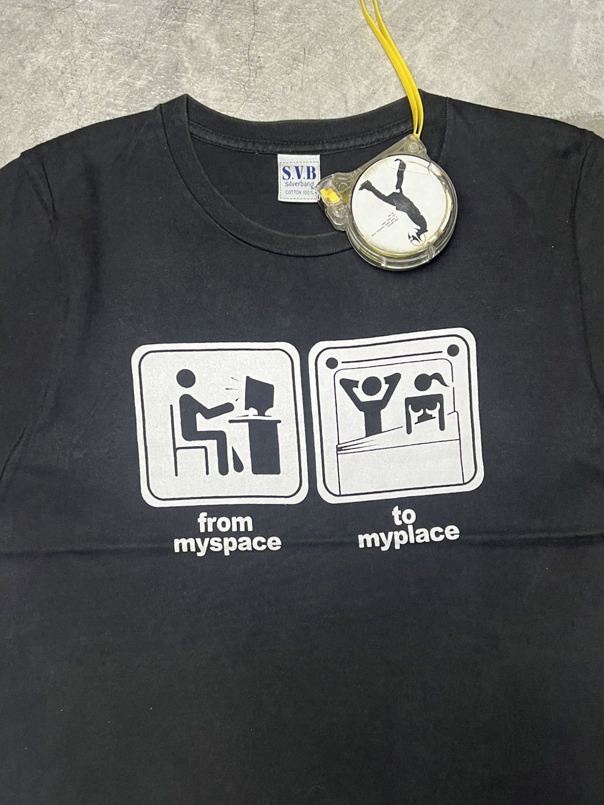 Band Tees Vintage "From MySpace To My Place" Y2K Graphic Tee Size US M / EU 48-50 / 2 - 2 Thumbnail