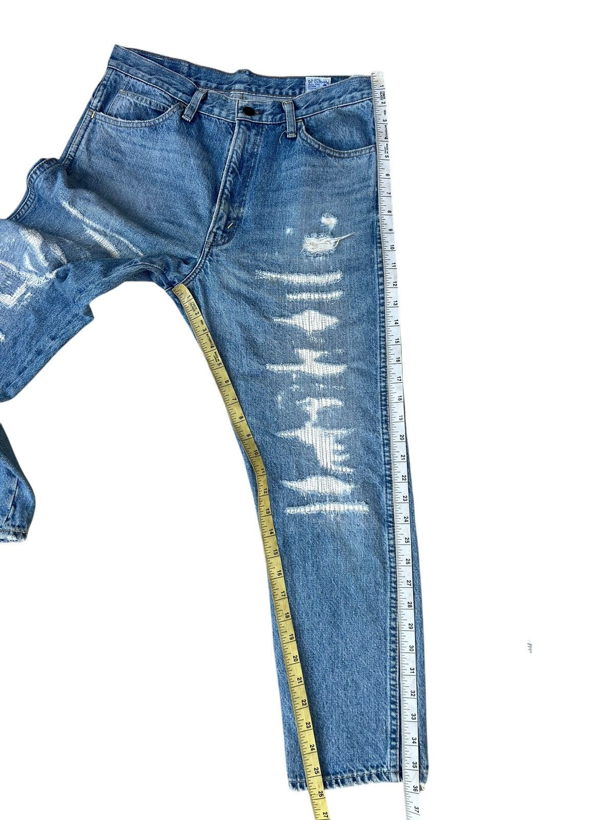 Beams Plus × Orslow Orslow 106 X Beams Ripped Distressed Denim Cropped Jeans Size US 30 / EU 46 - 6 Thumbnail