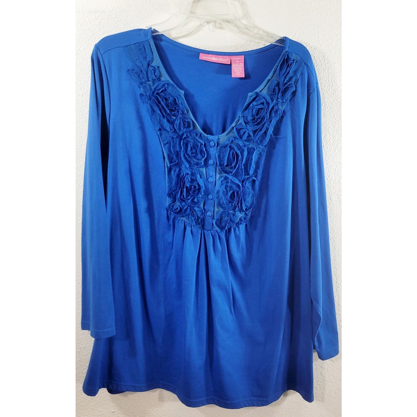 Other Woman Within Blue Material Florets Bodice Top1X Plus NWOTS Size XL / US 12-14 / IT 48-50 - 5 Thumbnail