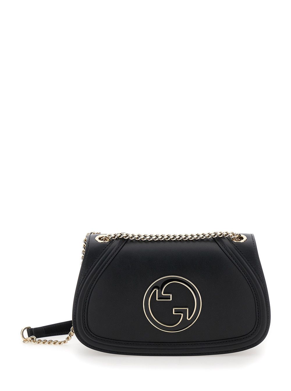 Gucci 'Blondie Small' Black Handbag with Metallic GG Crossover on the Front and Chain Shoulder Strap in Leather Woman Size ONE SIZE - 1 Thumbnail