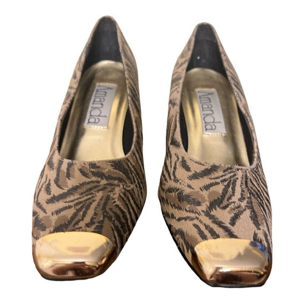 Other Amanda Smith Shoes Wedge Heels Gold Toes & Heels Sz 8 Size US 8 / IT 38 - 2 Thumbnail