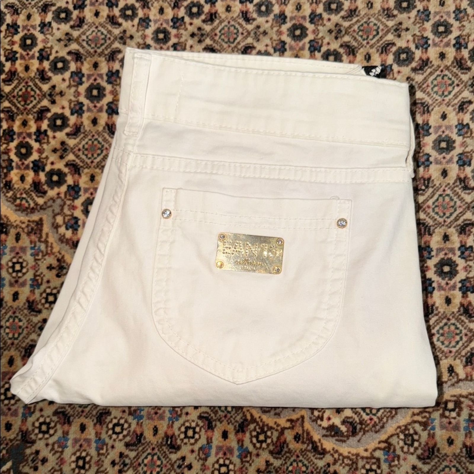 Other Ean 13 Elegant Cream Floral Straight Leg Jeans Women Size 28 Size 28" / US 6 / IT 42 - 1 Thumbnail