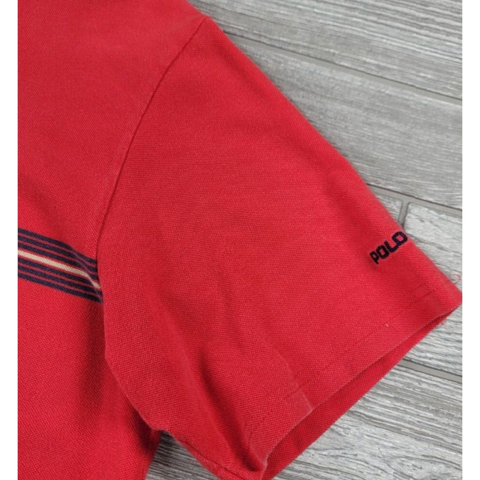 Vintage VTG Polo Sport Ralph Lauren USA Flag Short Sleeve Red Polo Rugby Shirt XL Men’s Polo Sport Shirt Size US XL / EU 56 / 4 - 4 Thumbnail