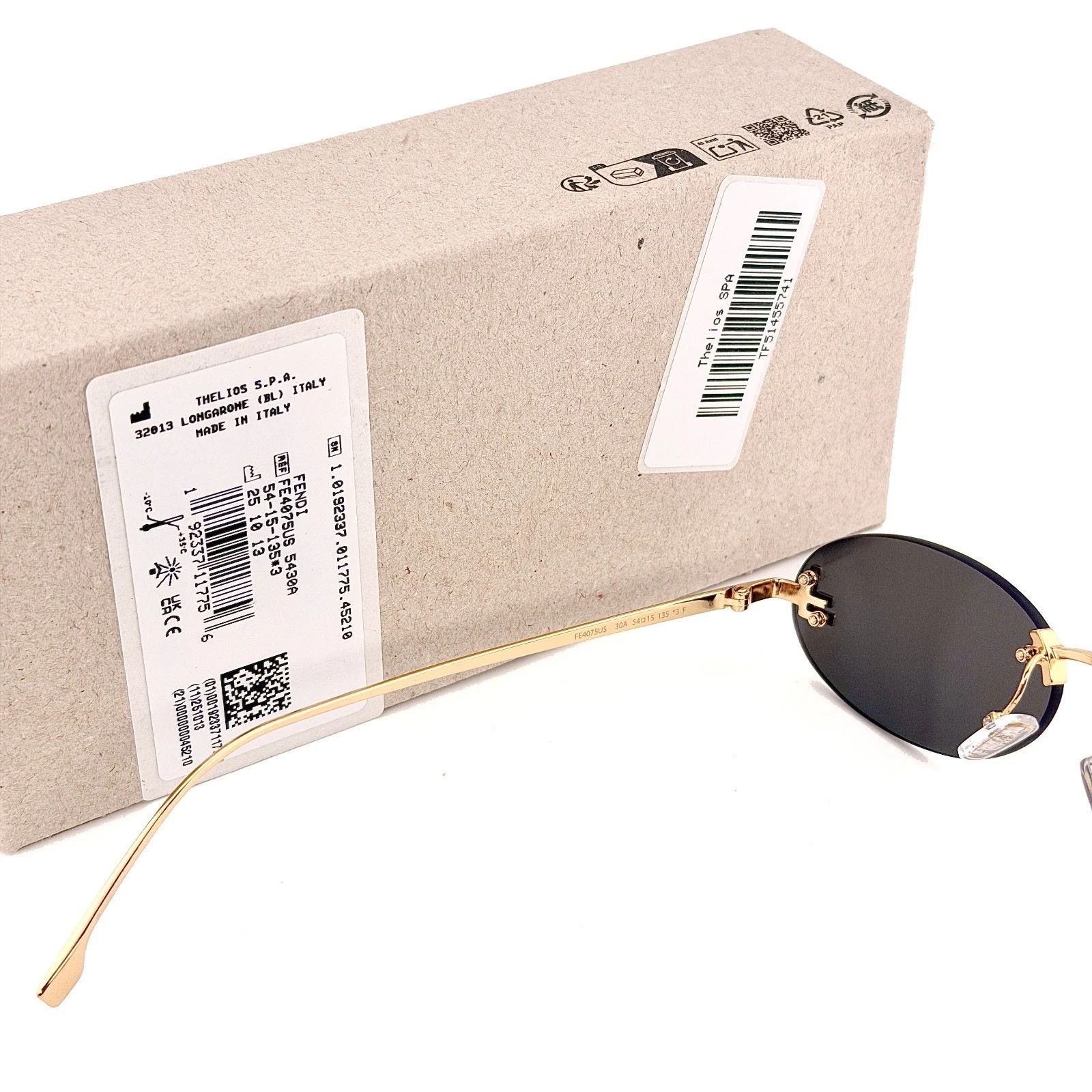 Fendi FENDI FE4075US FIRST 4075 Gold Black Narrow Crystal 30A Size ONE SIZE - 6 Thumbnail