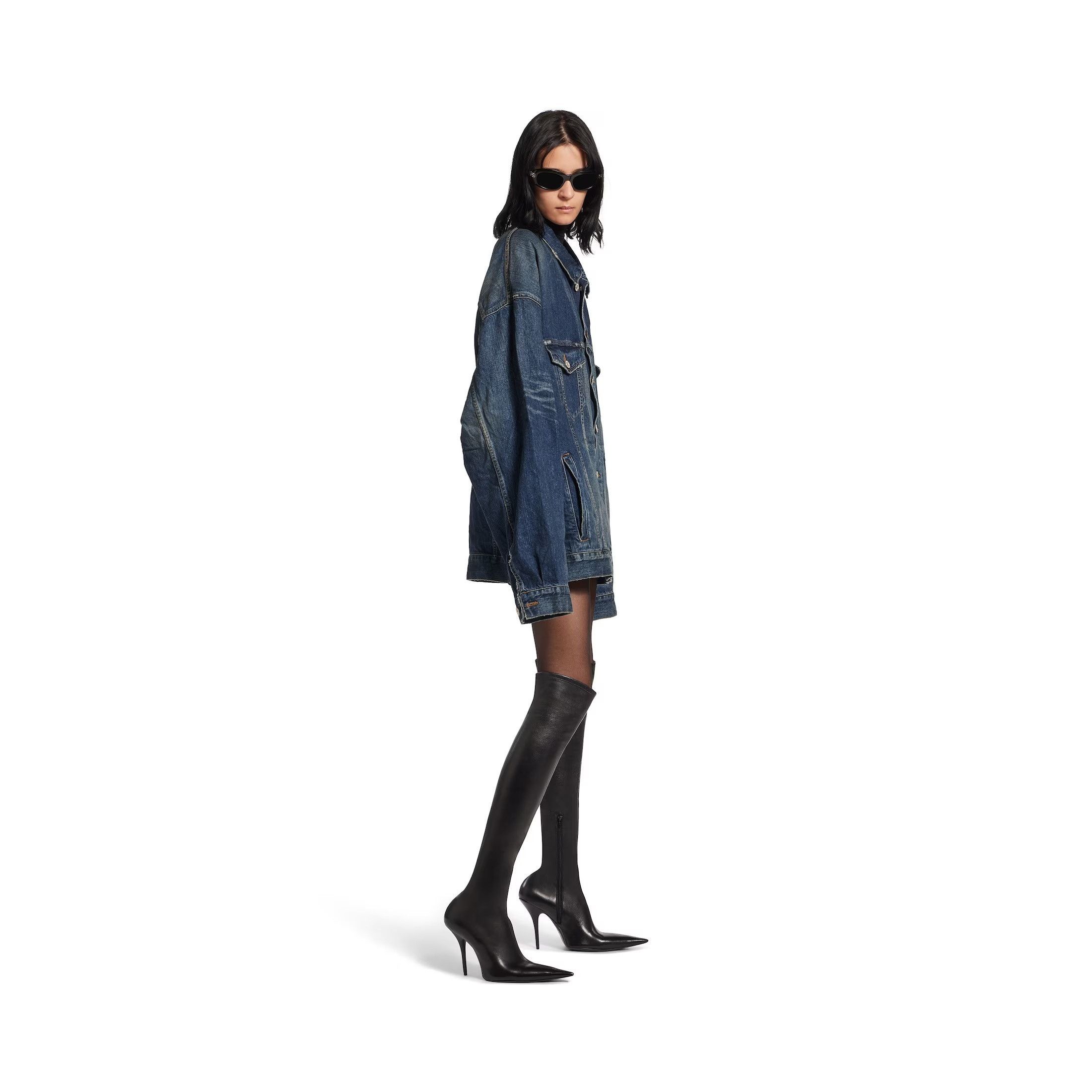 Balenciaga o1srvl11e0526 Tape Type Oversized Jacket in Blue Size S / US 4 / IT 40 - 4 Thumbnail