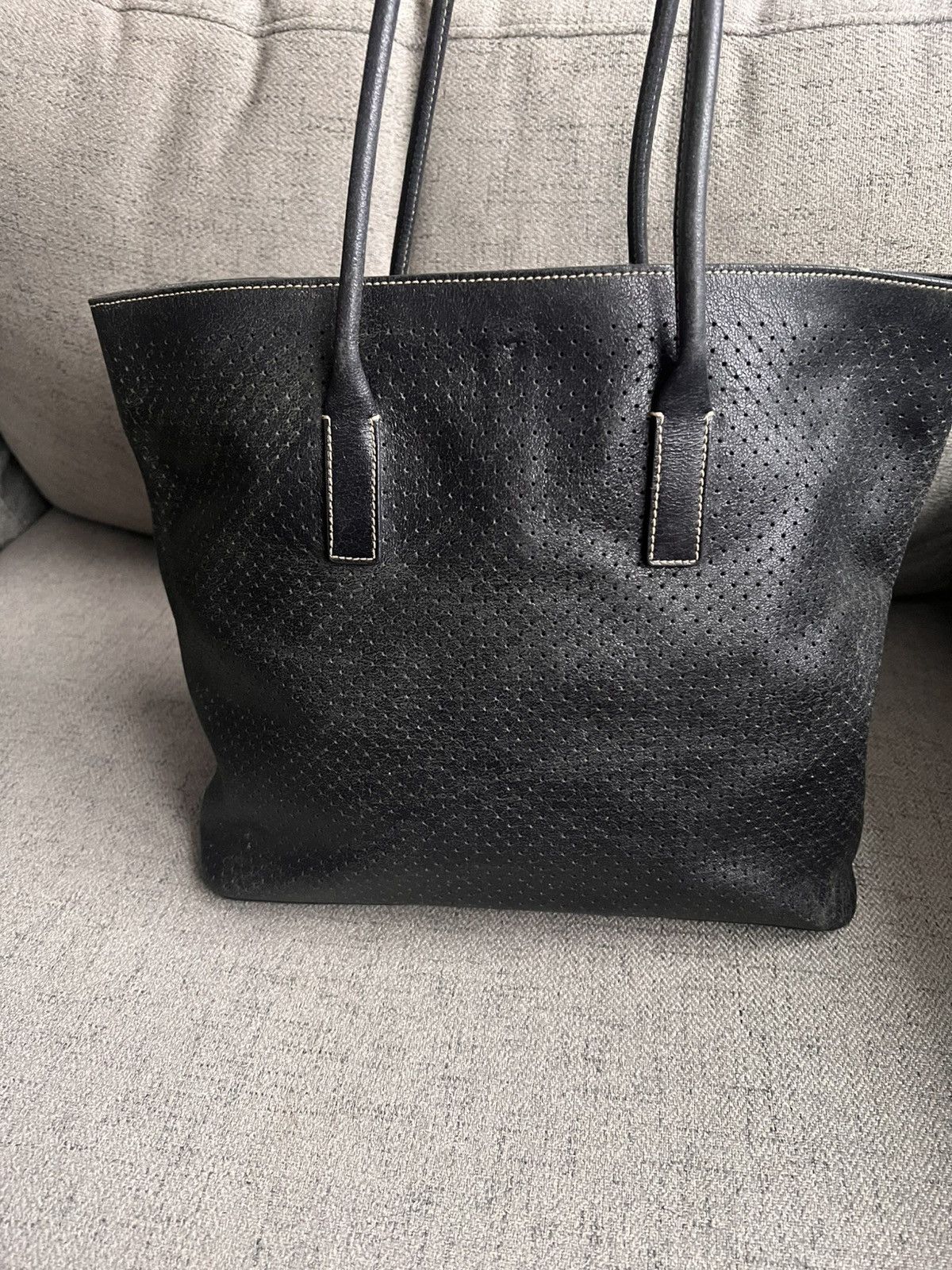 Prada Prada Perforated Leather Black shoulder tote bag Size ONE SIZE - 3 Thumbnail