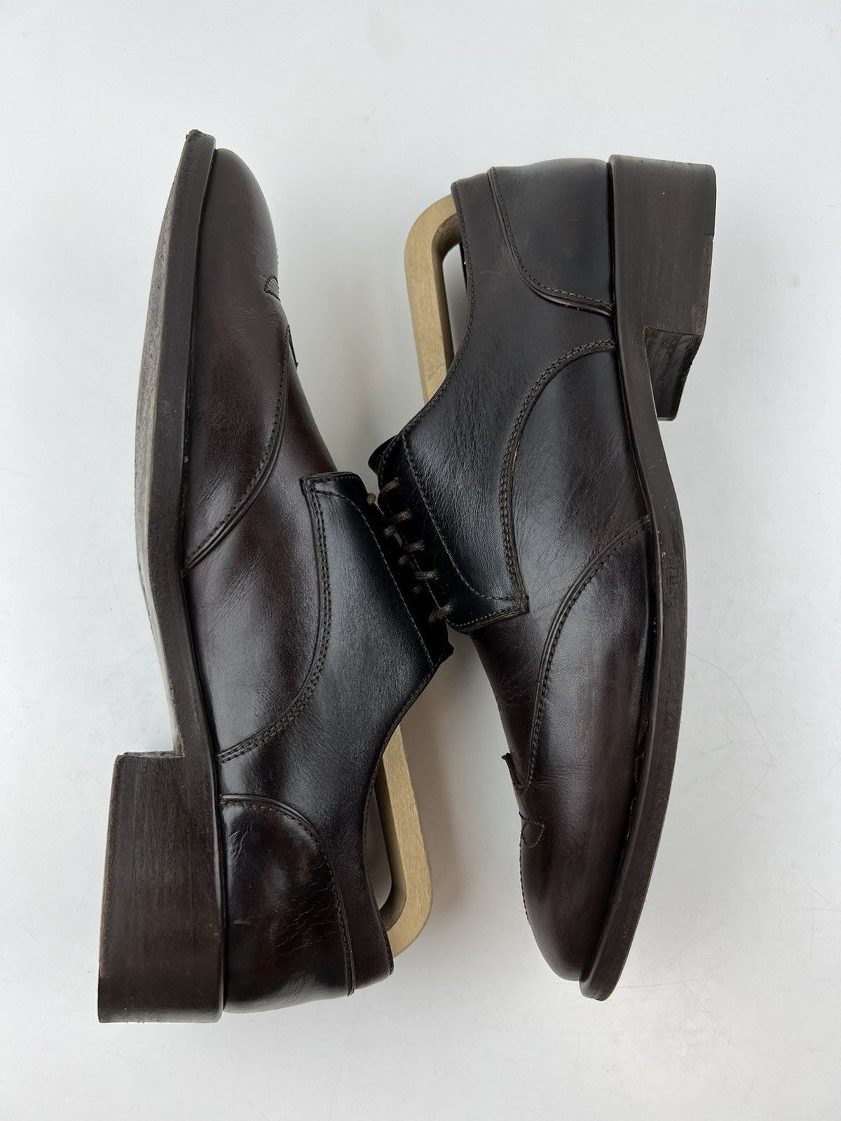 Fendi FENDI Derby Leather Shoes Lace Up Wingtip Logo Brown Men’s Size US 8 / EU 41 - 14 Thumbnail