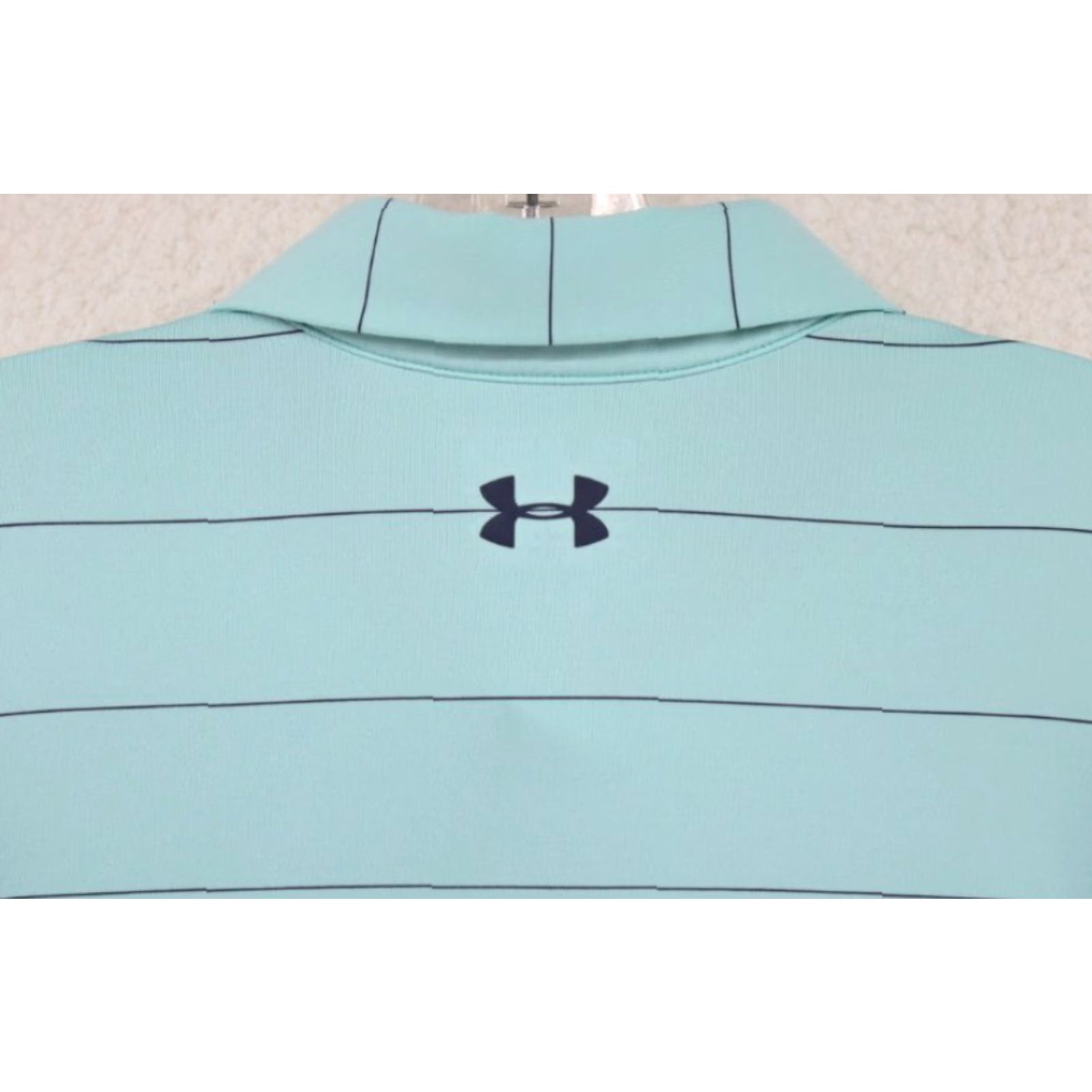Under Armour VINTAGE Under Armour Polo Shirt Men's 2XL Green Striped Loose Fit HeatGear Golf Preppy Size US XXL / EU 58 / 5 - 3 Thumbnail