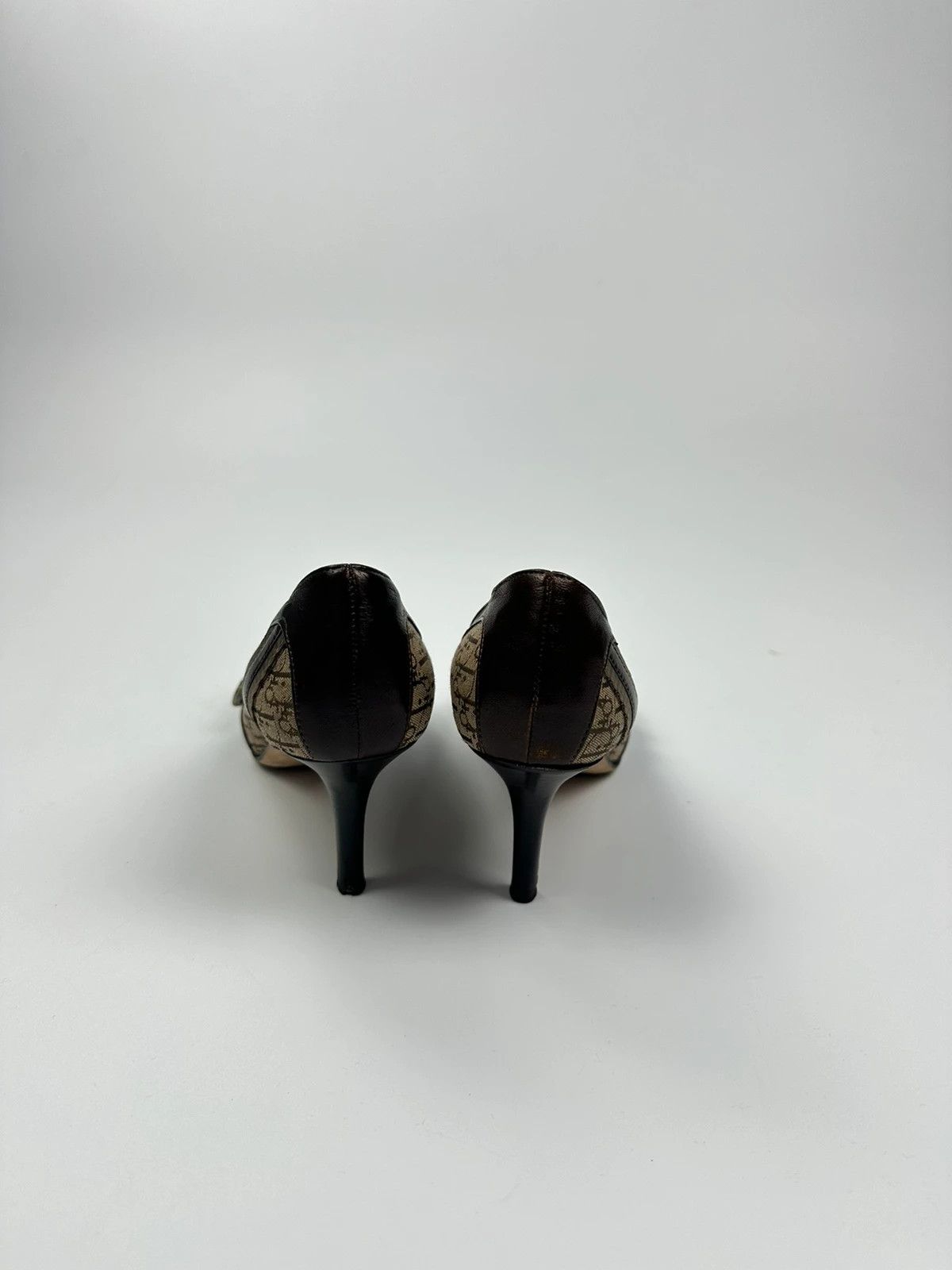 Dior Vintage Dior Monogram Heels Brown Leather with Gold Buckle Size US 7 / IT 37 - 11 Thumbnail