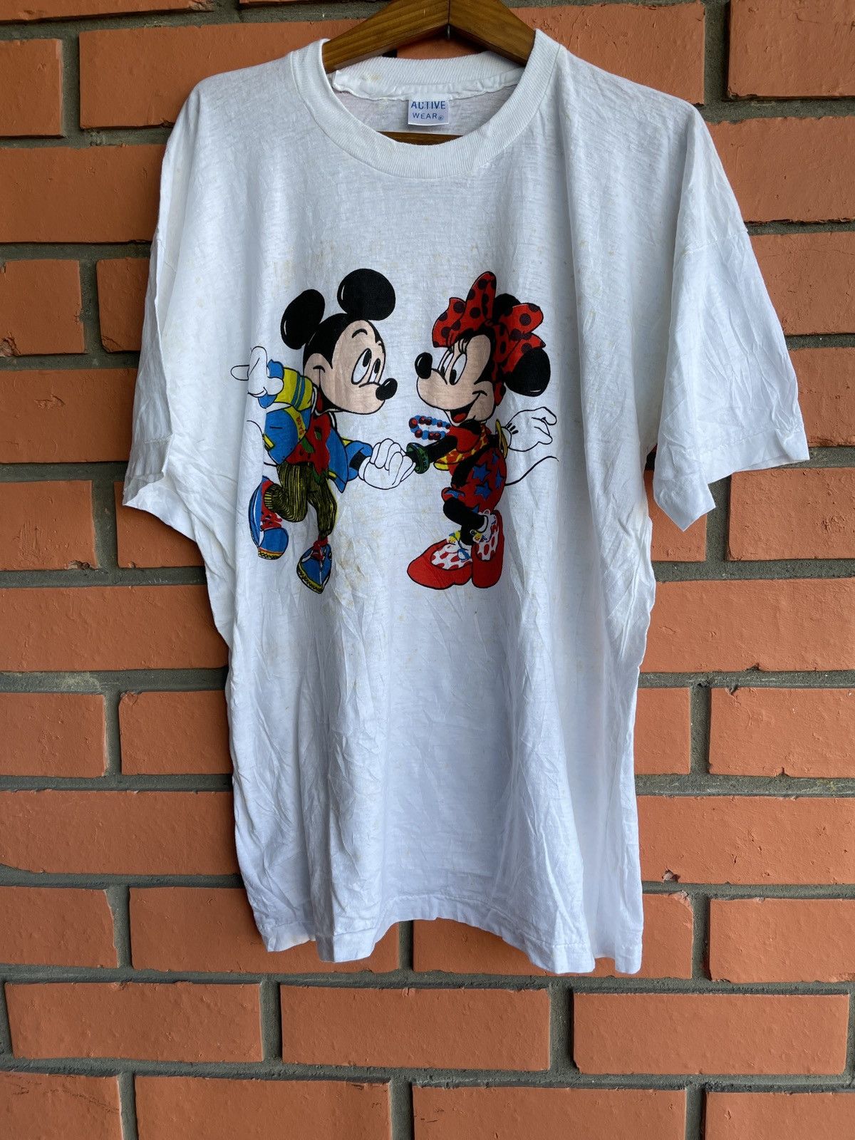 Mickey Mouse × Vintage Vintage 80’s Mickey Mouse bootleg dancing hippie retro mouse Size US L / EU 52-54 / 3 - 2 Thumbnail