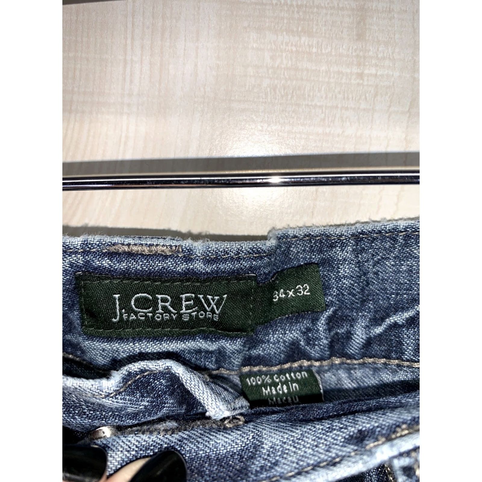 J.Crew J.CREW Jeans Mens 34x32 Straight Leg Denim Blue Regular Cotton Zip 34 in inseam 32 in Mens Jeans Size US 34 / EU 50 - 6 Thumbnail