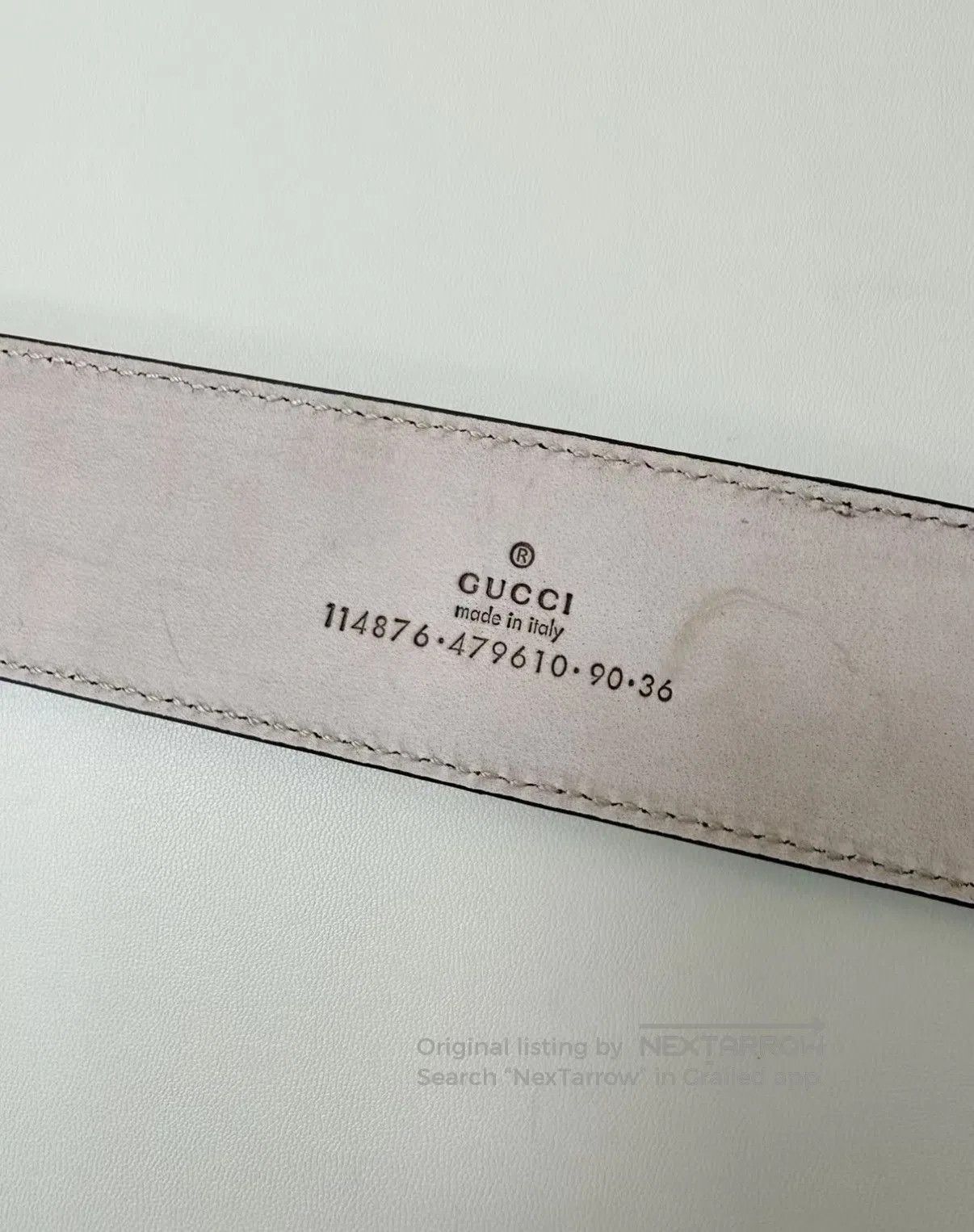 Gucci Green Striped Belt with Silver Buckle. Size ONE SIZE - 5 Thumbnail