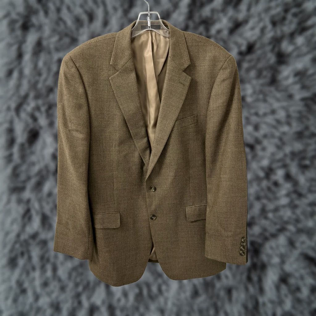 Ralph Lauren VINTAGE? (No) Lauren Ralph Lauren Blazer Mens 42L Brown 100% Wool Basketweave Sport Coat Shirt? Size 42R - 1 Thumbnail