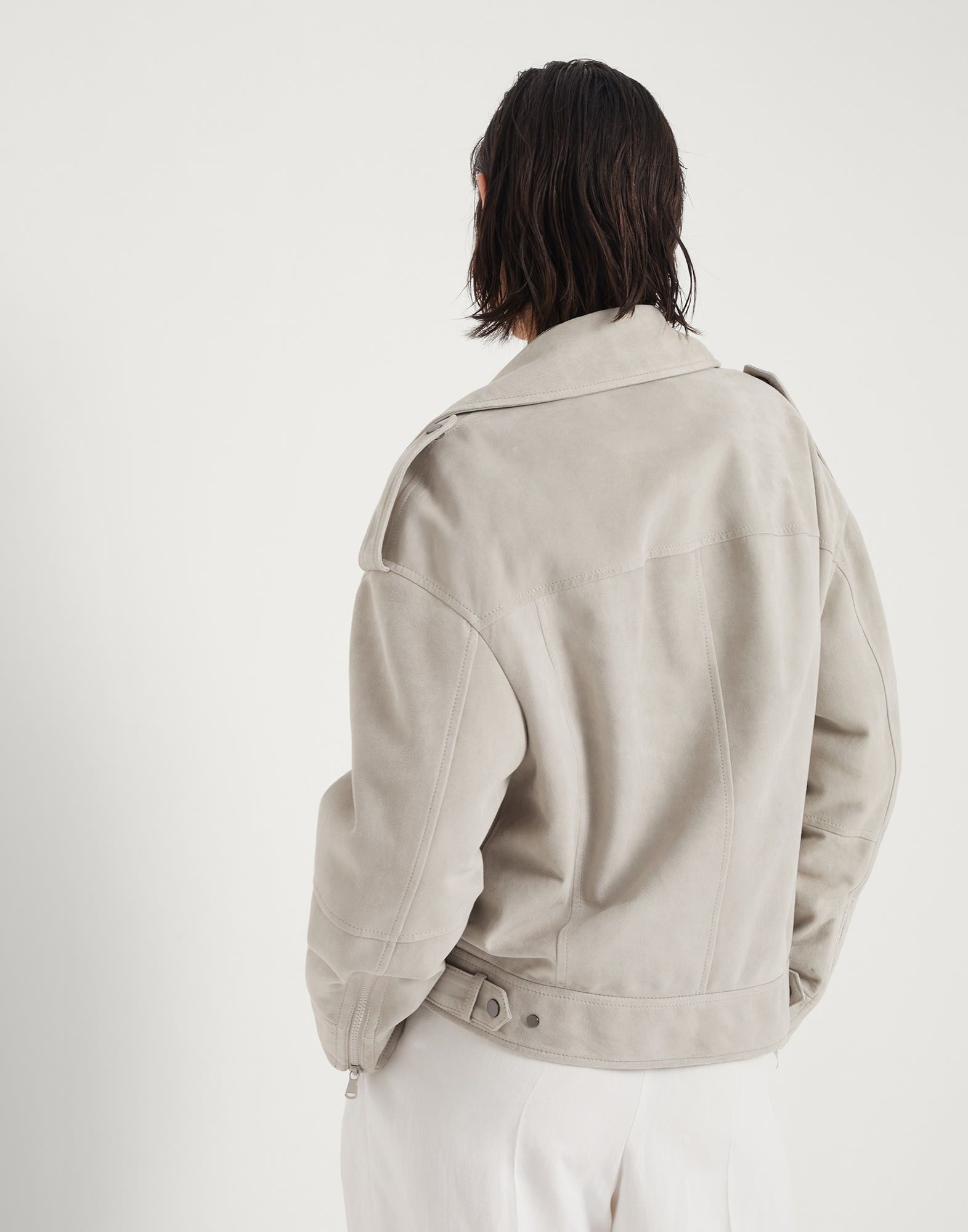 Brunello Cucinelli o1la1rc1a0425 Leather Jacket in Grey Size XL / US 12-14 / IT 48-50 - 4 Thumbnail