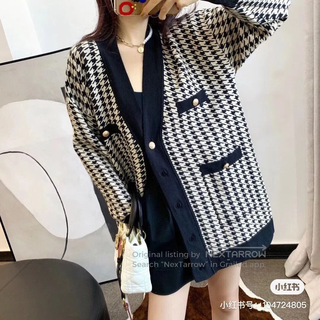 Sandro Sandro Houndstooth Tweed Cardigan. Size XS / US 0-2 / IT 36-38 - 4 Thumbnail