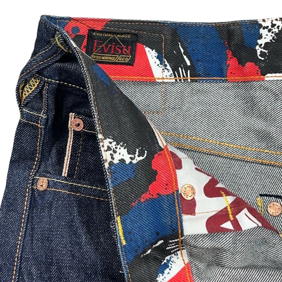 Evisu × Japanese Brand × Vintage EVISU PAINT SPLATTER SELVEDGE DIACOCK DENIM [36-34] Size US 36 / EU 52 - 3 Thumbnail