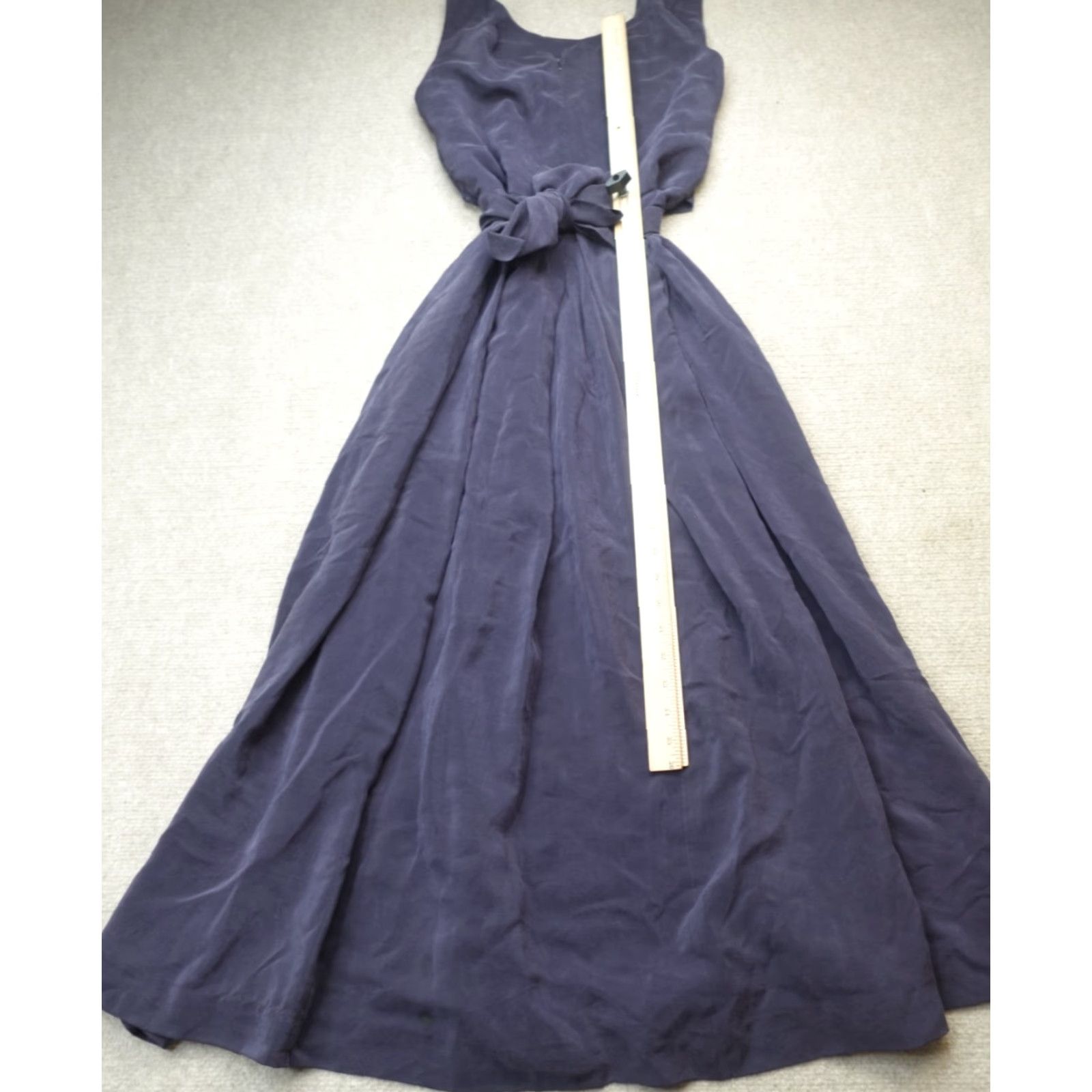 Vintage J.Peterman Dress Womens 12 Blue Silk Wrap Sleeveless A-Line Size XL / US 12-14 / IT 48-50 - 6 Thumbnail