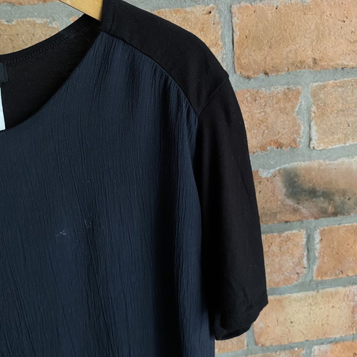 Japanese Brand A.T ATSURO TAYAMA Black Textured Short Sleeve Blouse Size S / US 4 / IT 40 - 8 Thumbnail