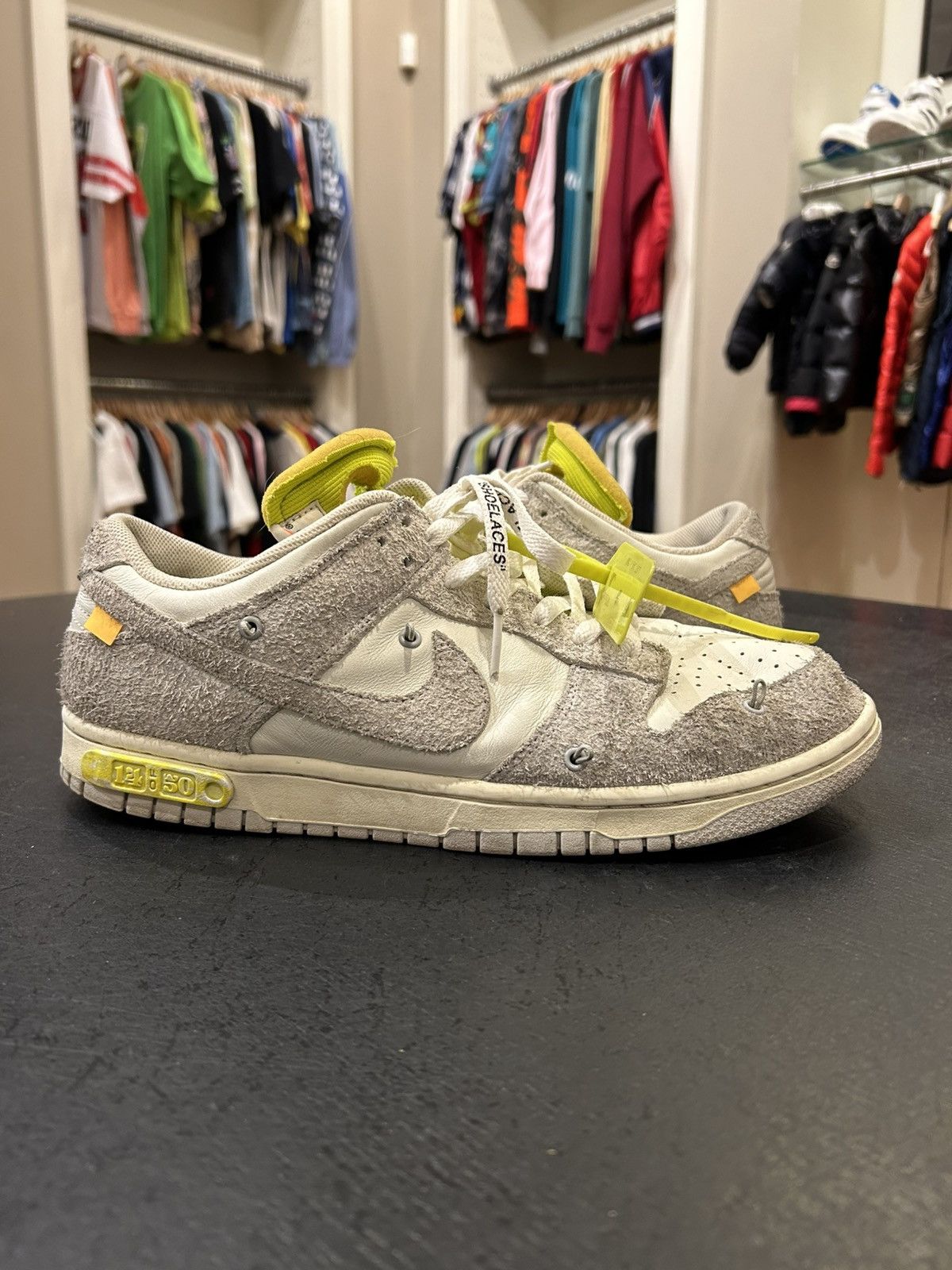 Nike × Off-White Nike Dunk Low ‘Off-White Lot 14’ Size US 11.5 / EU 44-45 - 2 Thumbnail