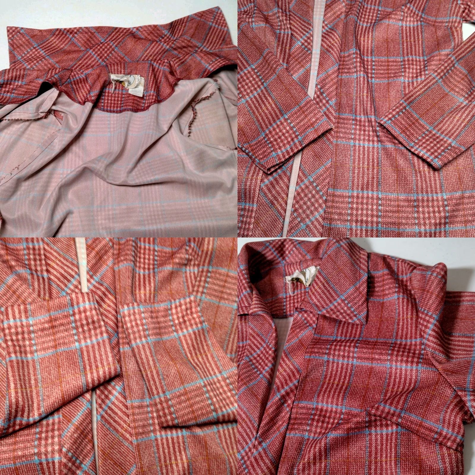 Vintage VINTAGE Liberty Circle Blouse Shirt Open Front Red Plaid 70s Academia Secretary Modest Women's 12 Size XL / US 12-14 / IT 48-50 - 8 Thumbnail
