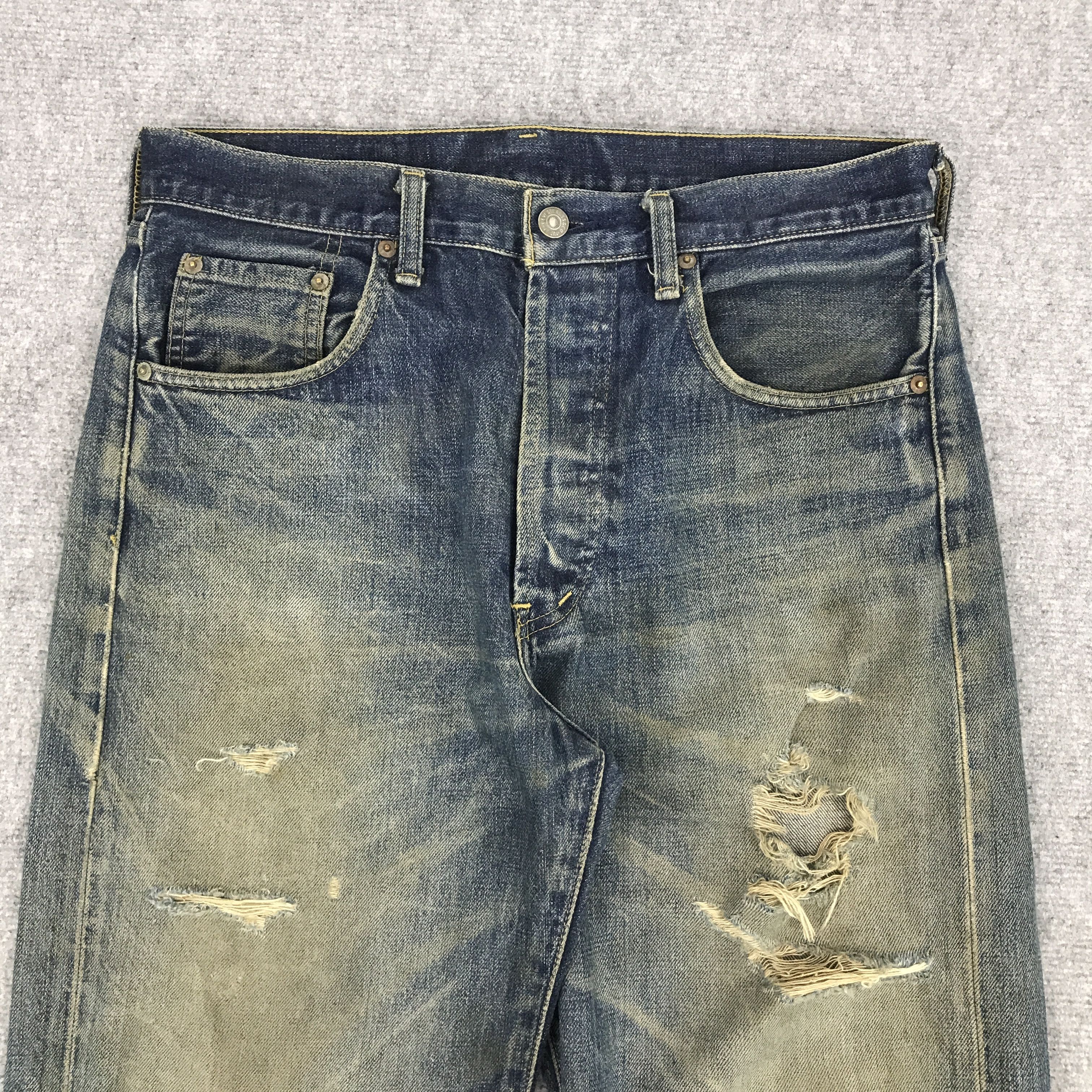 Japanese Brand × Levi's Vintage Clothing VTG🔥LEVI'S BIG E JAPAN SELVAGE DENIM DISTRESSED JEANS Size US 32 / EU 48 - 3 Thumbnail