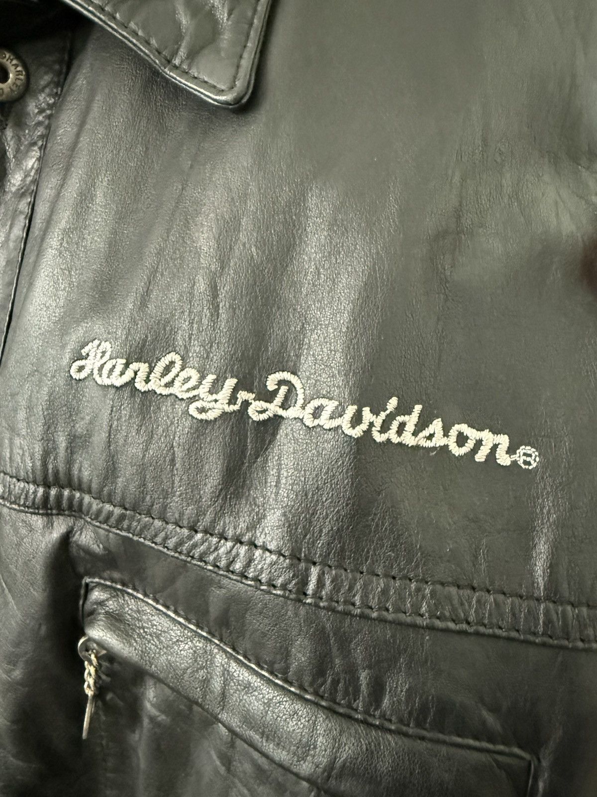 Harley Davidson Vintage leather☠️ PUNK 80's HARLEY DAVIDSON Biker VEST Size US L / EU 52-54 / 3 - 9 Thumbnail