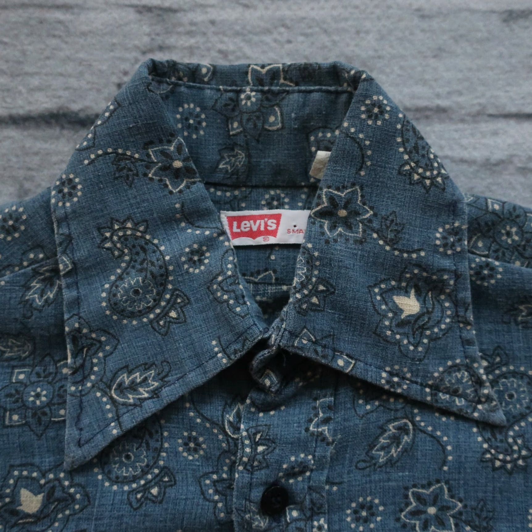Levi's VINTAGE Levi's Paisley Western Shirt Mens Small Blue SXS? Size US S / EU 44-46 / 1 - 7 Thumbnail