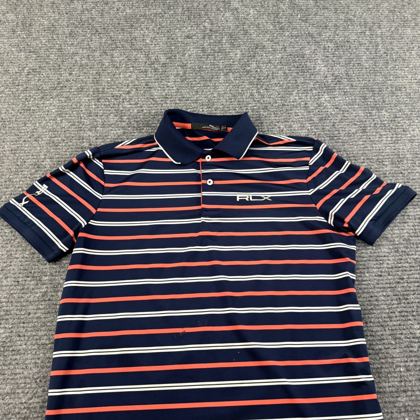 Ralph Lauren Ralph Lauren RLX Polo Shirt Mens Medium Blue Red White Striped Golf Performance Polo Shirt Size US M / EU 48-50 / 2 - 2 Thumbnail