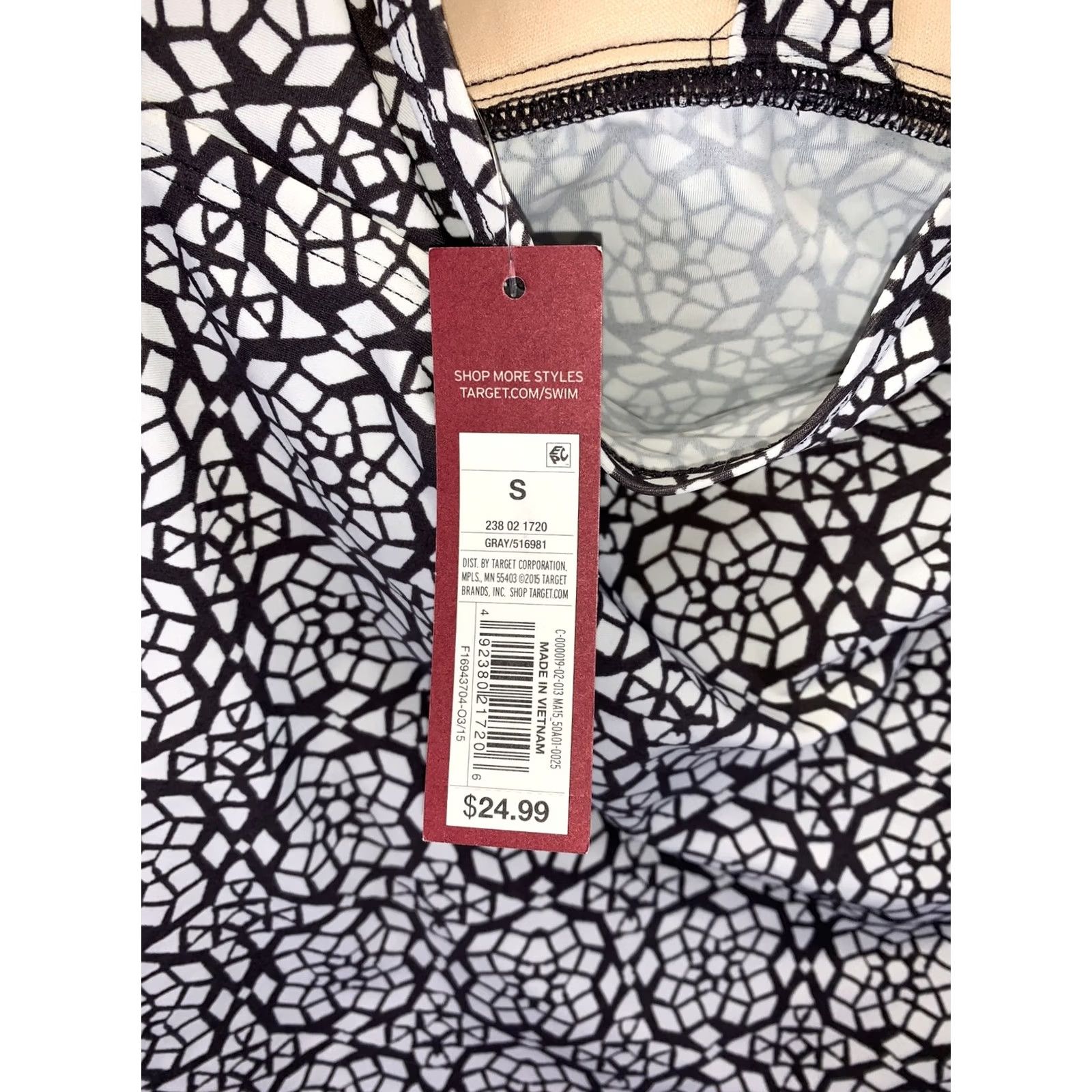 Merona Merona Womens Padded Gray/White Swim Tank Top Size S NWT-7072 Size S / US 4 / IT 40 - 3 Thumbnail